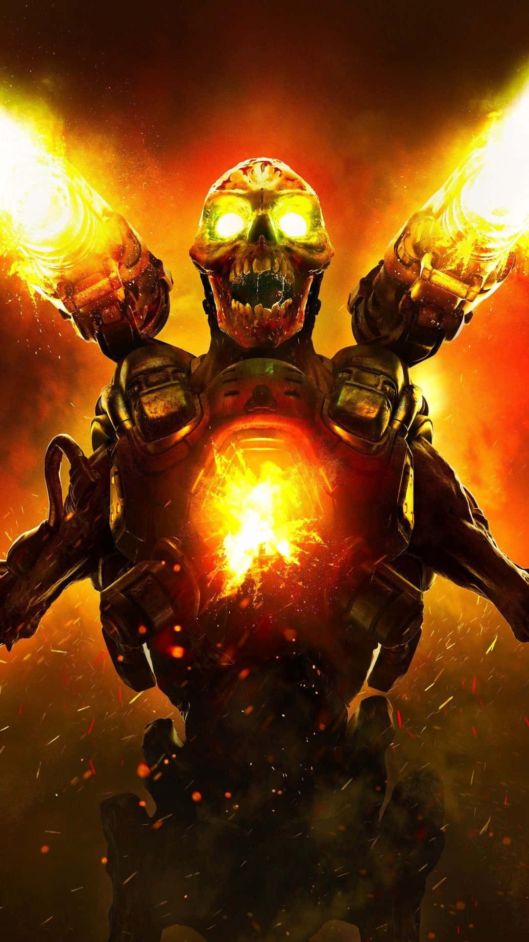Doom Eternal, iPhone, skull-headed warrior, Full HD Phone Wallpaper