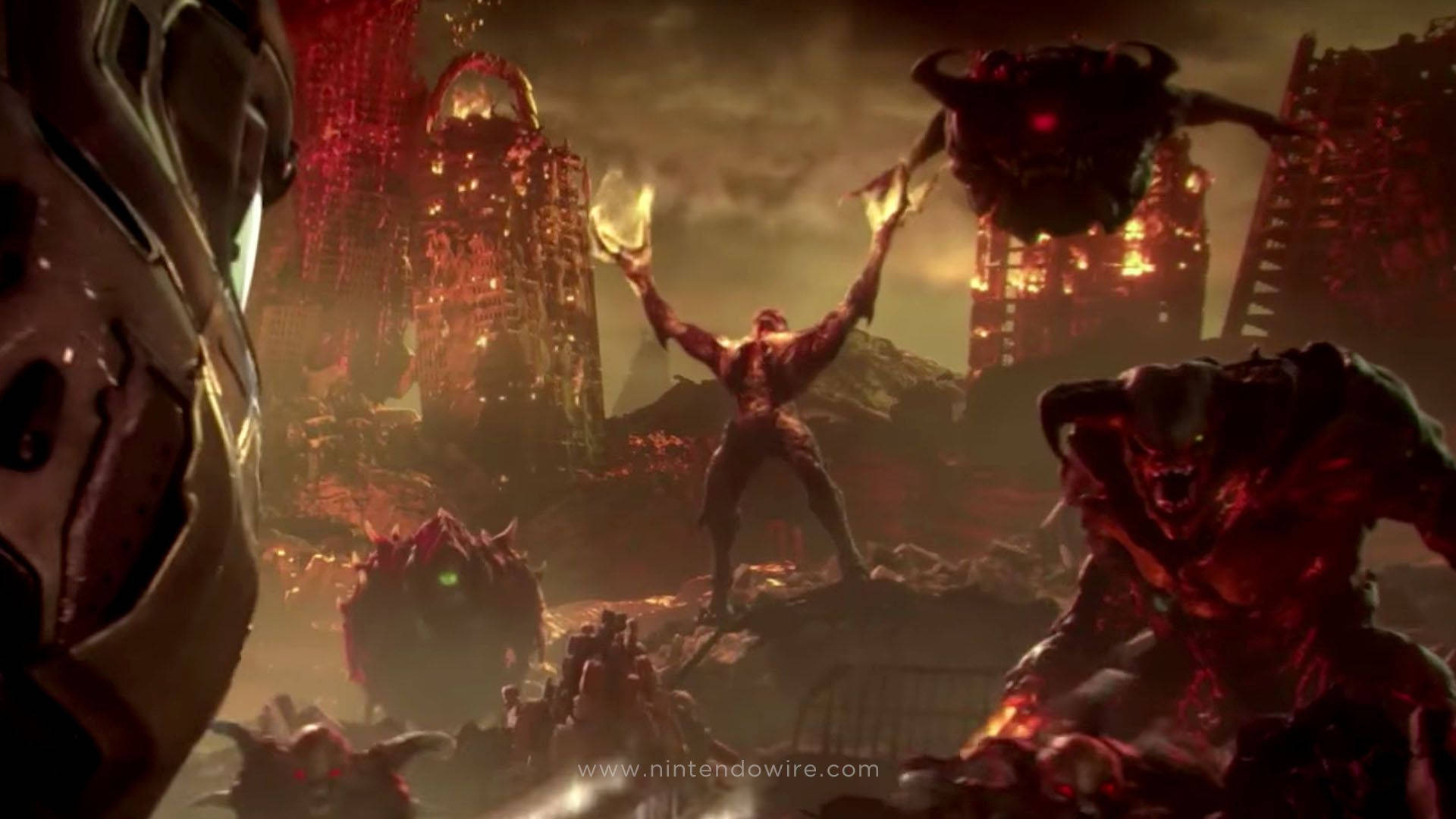 Doom Eternal, horde of demons, demonic figure, Full HD Desktop Wallpaper