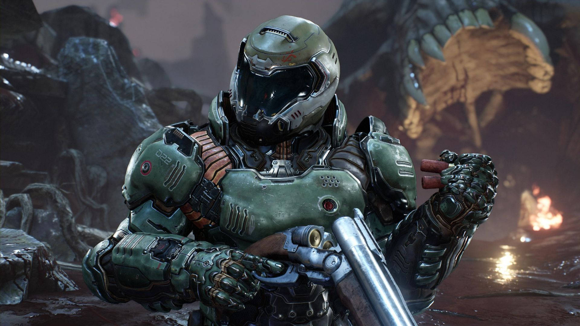 DOOM, soldier, green armored suit, Full HD Desktop Wallpaper