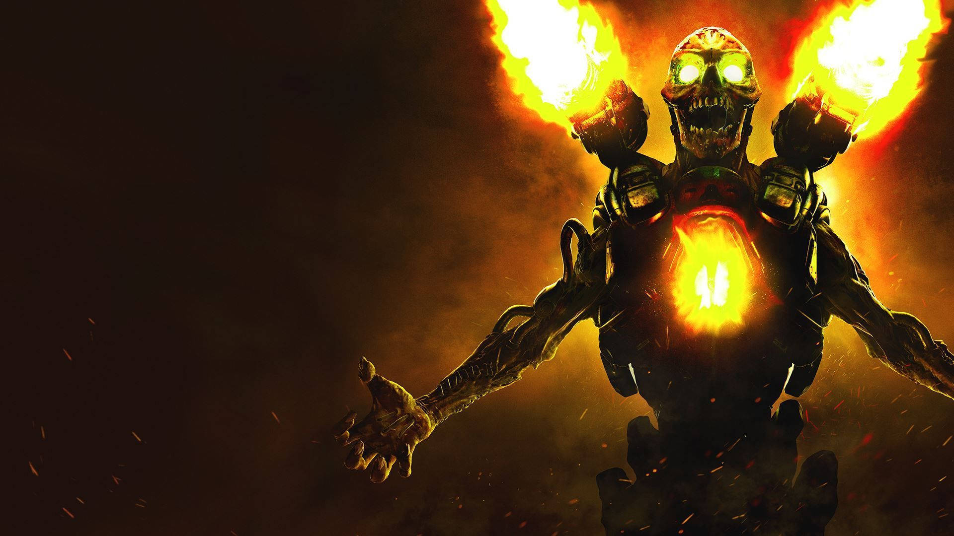 Doom Game, skeletal warrior, glowing eyes, Full HD Desktop Wallpaper