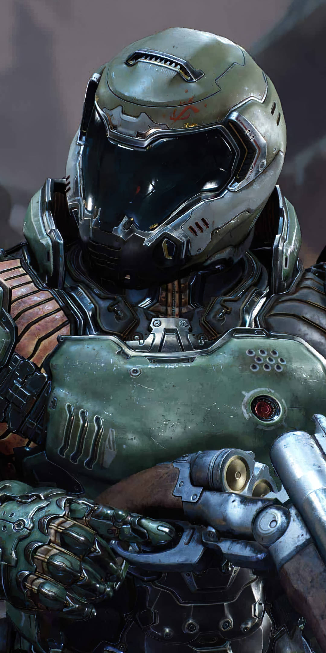 DOOM Game, 3D Doomguy, green and brown combat gear, Full HD Phone Wallpaper