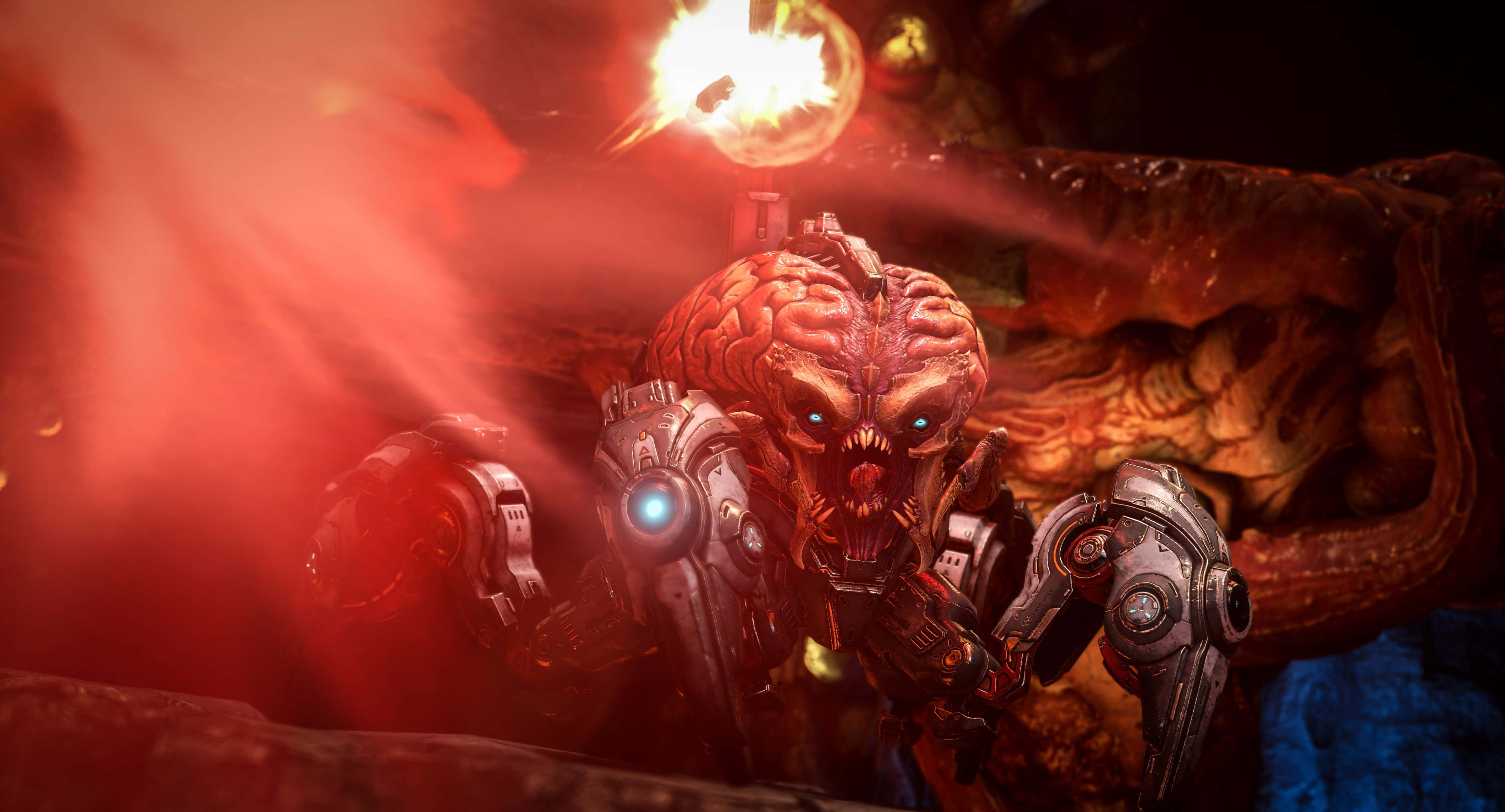 Doom Slayer, demon, biomechanical horror creature, 2K Desktop Wallpaper