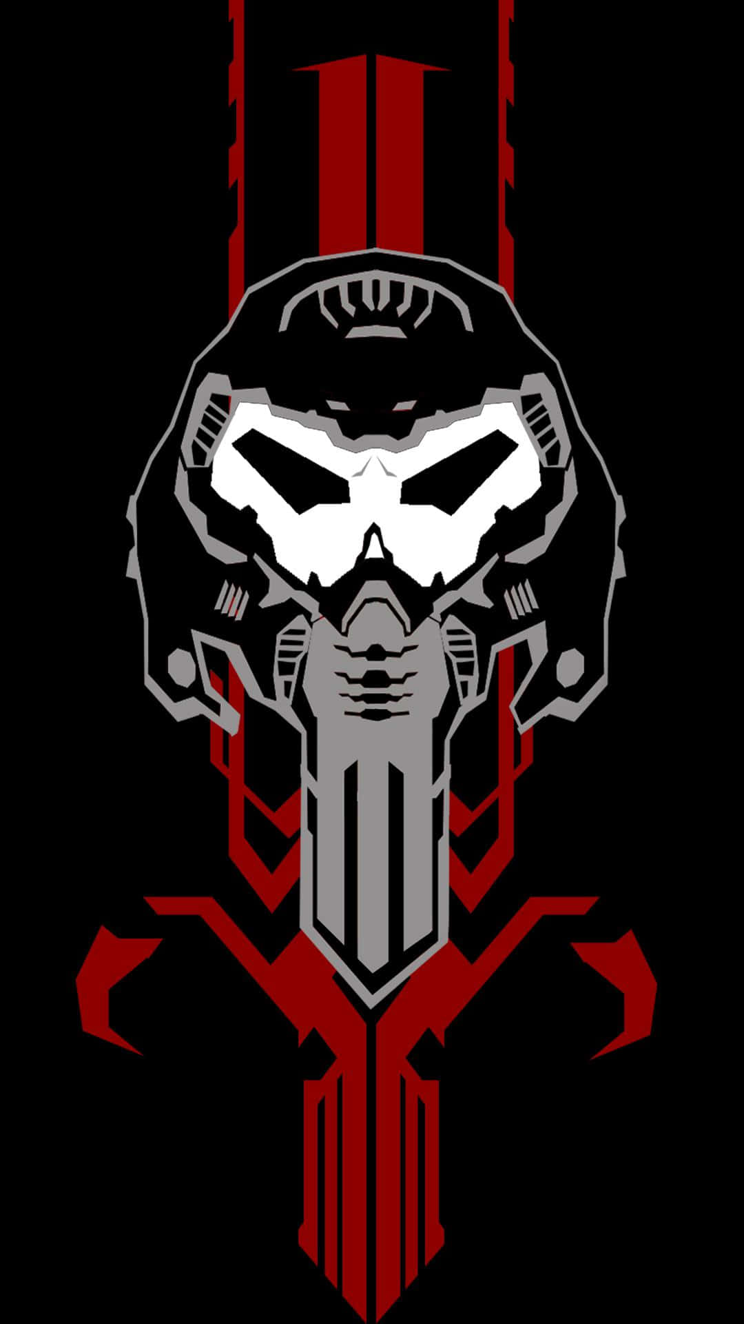 Doom Slayer, white eyes, red accents, Full HD Phone Wallpaper