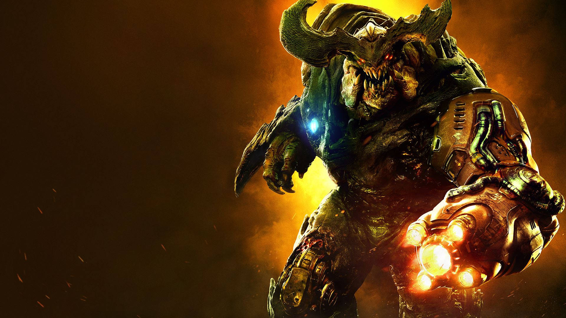 Doom, evil, horned alien warrior, Full HD Desktop Wallpaper