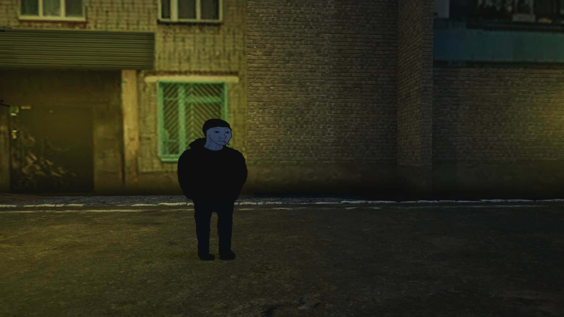 Doomer, urban alleyway, night, Full HD Desktop Wallpaper