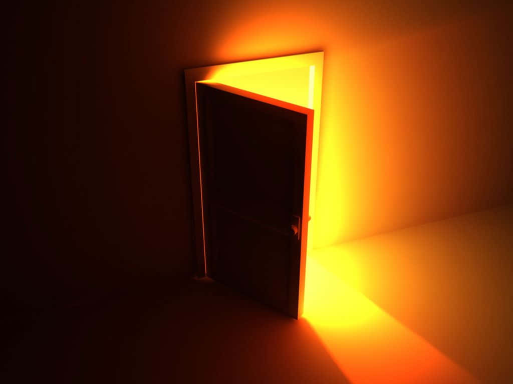 Brilliant Light, open door, dark room, SD Desktop Wallpaper