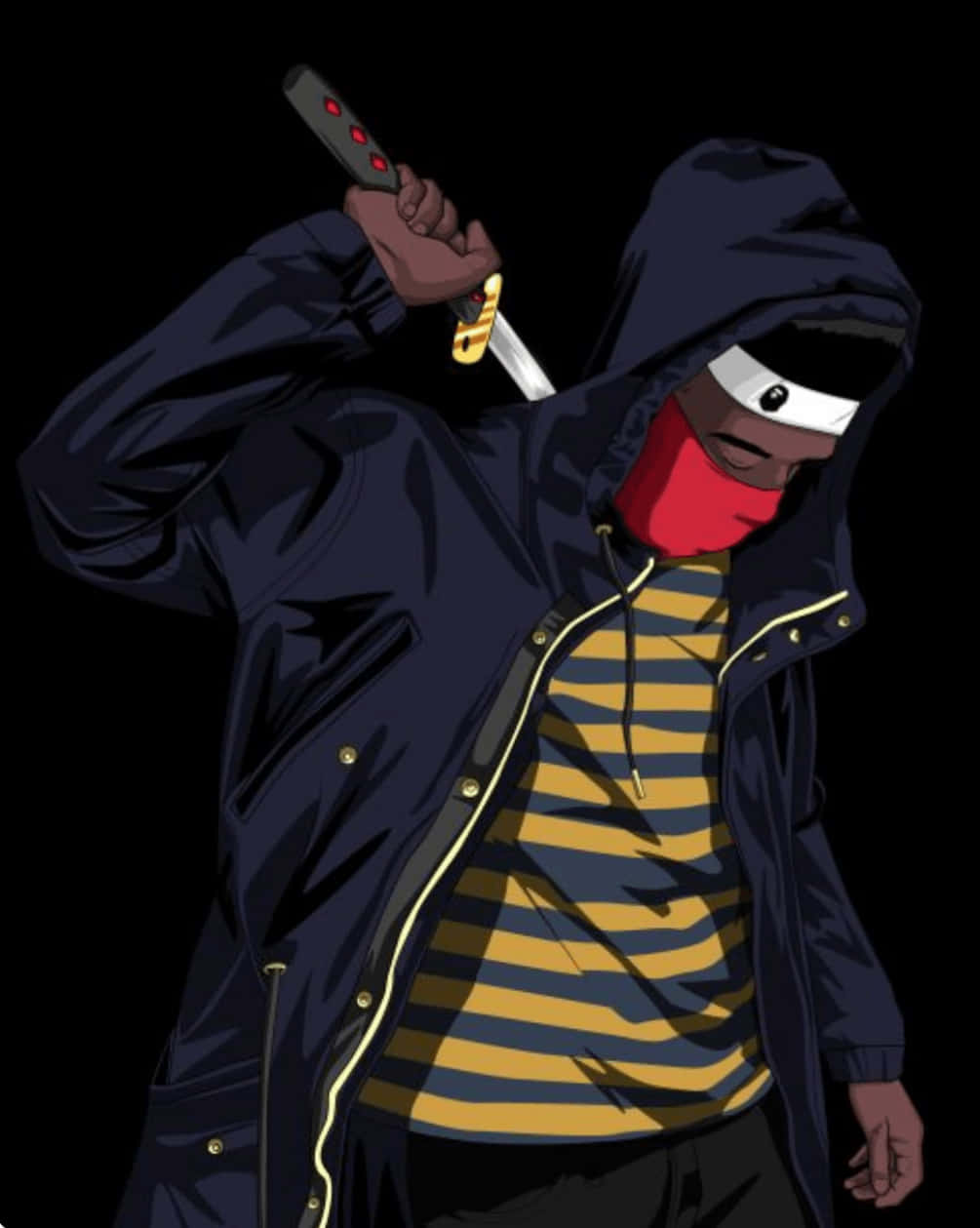 Dope Boy, hooded figure, striped shirt, SD Phone Wallpaper