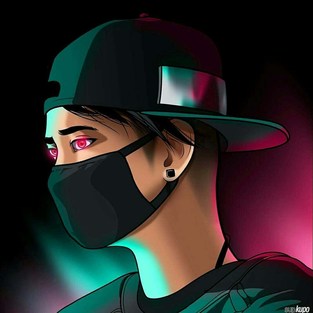 Dope Boy, glowing red eyes, black cap, SD Desktop Wallpaper