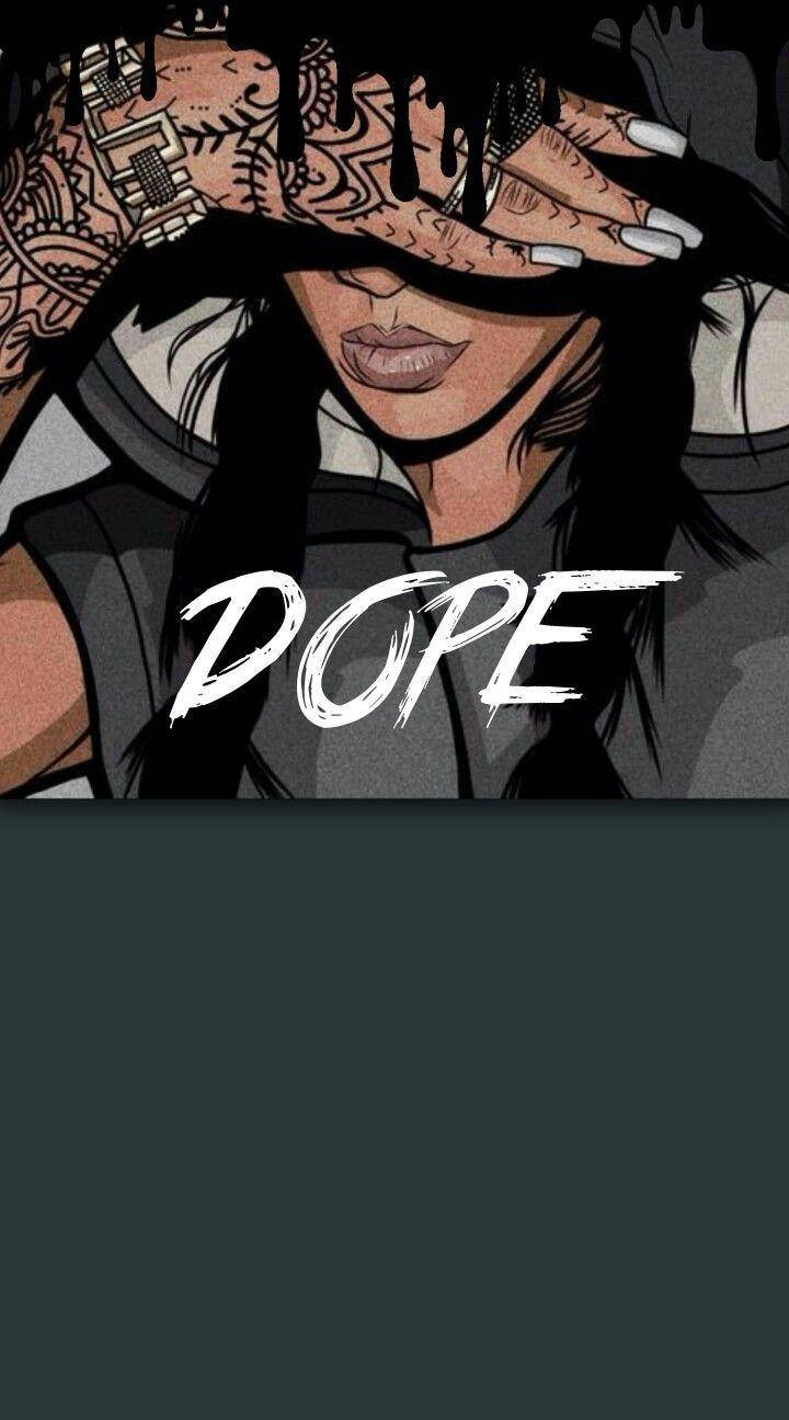 Dope Cartoon Girl, tattooed hands, dark background, HD Phone Wallpaper