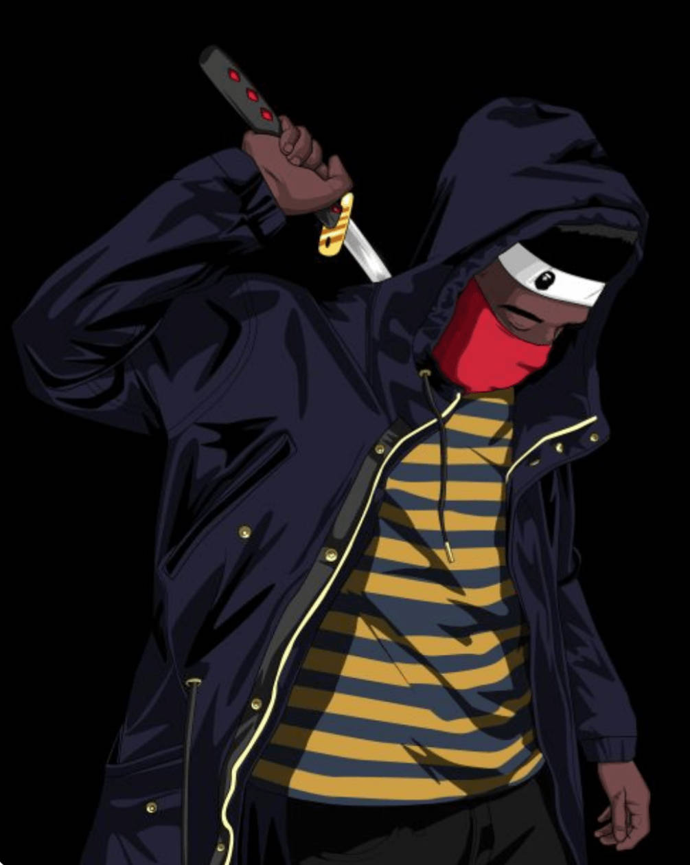 Dope Cartoon, anonymous swag, hooded figure, SD Phone Wallpaper