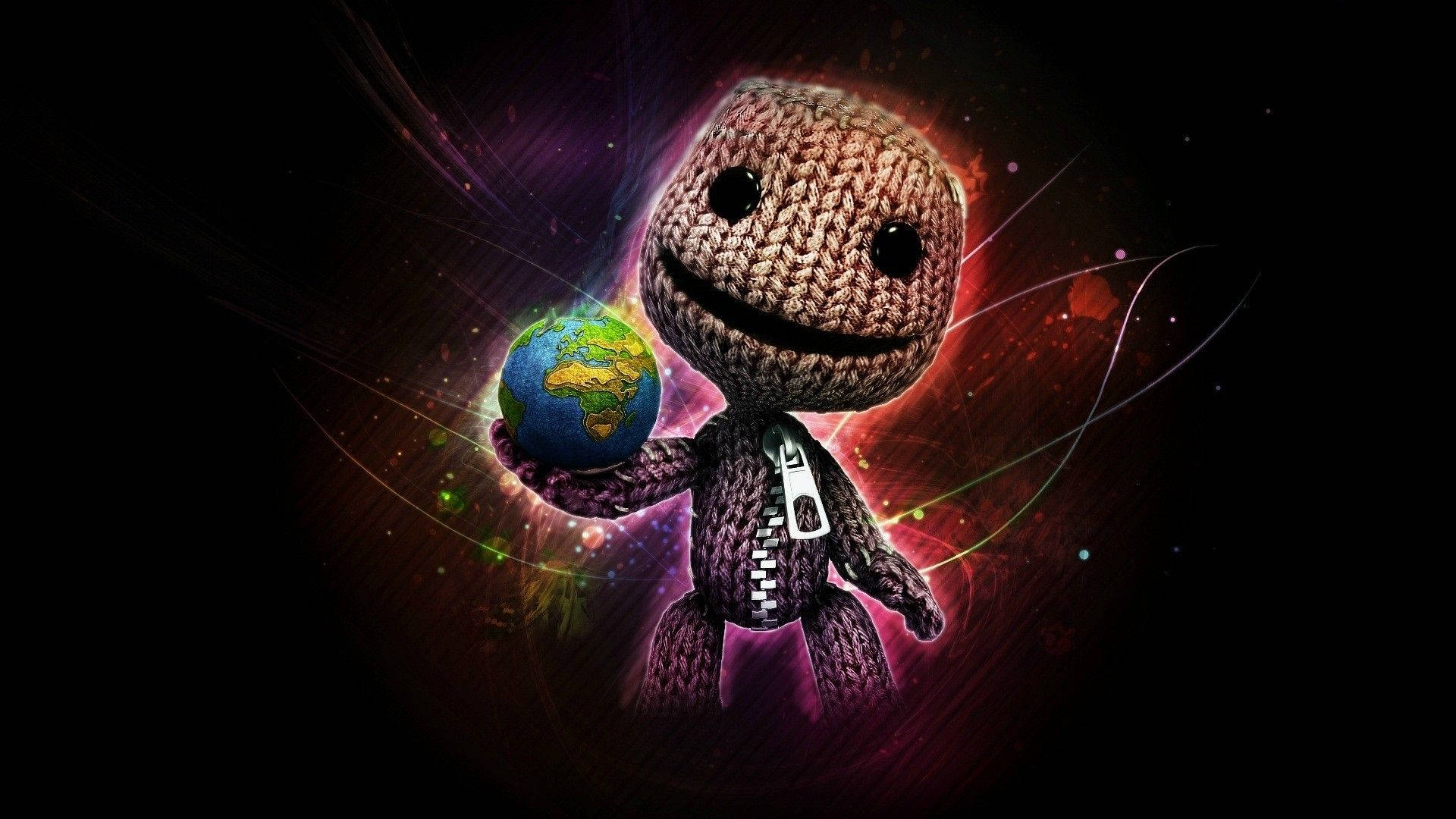 dope desktop, knitted plush character, zipper, Full HD Desktop Wallpaper