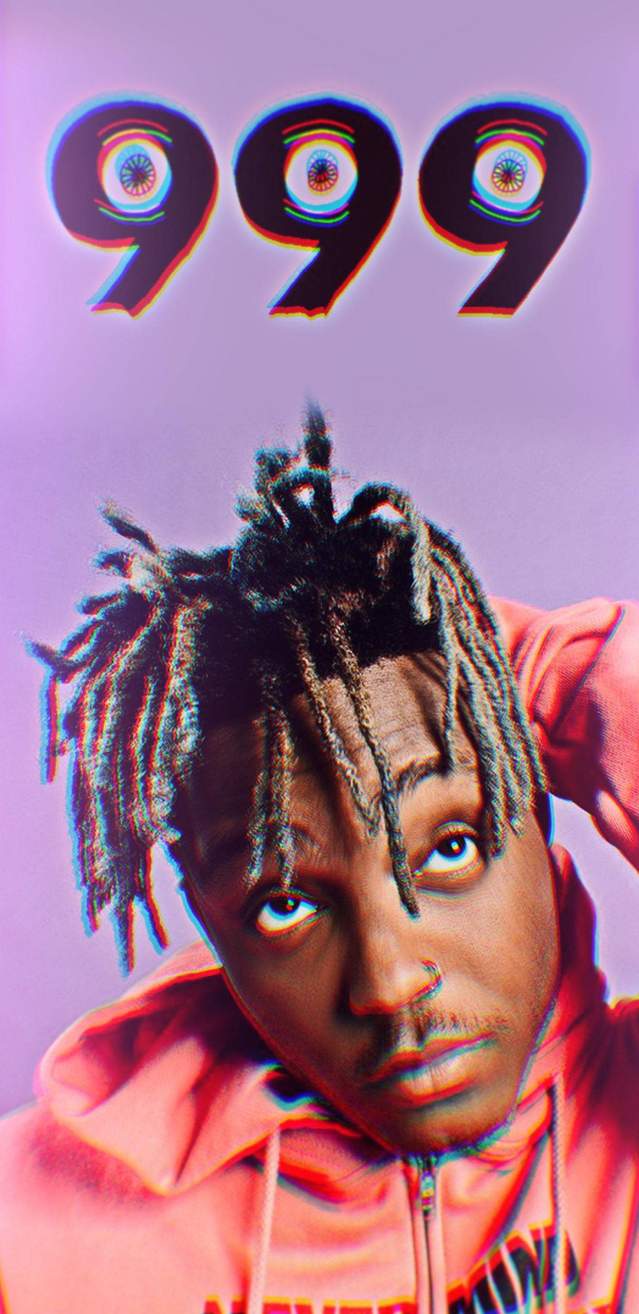 dope desktop, purple background, glowing eyes, 2K Phone Wallpaper