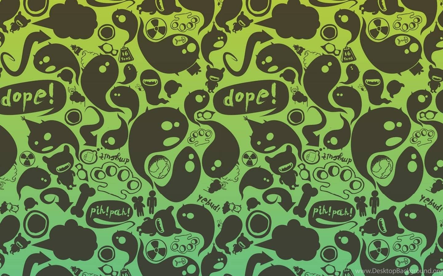 dope desktop, lime green, dark brown, HD Desktop Wallpaper