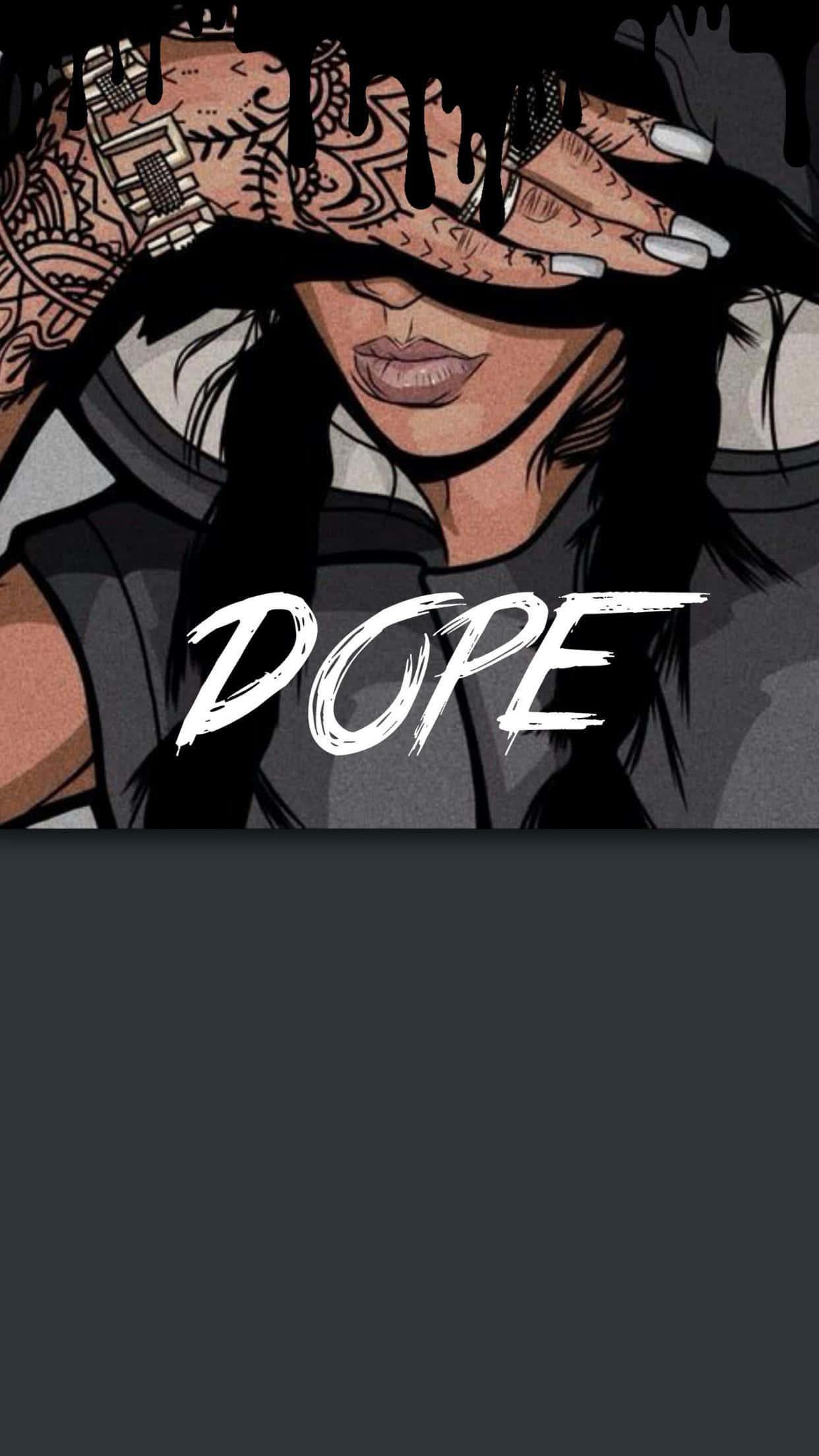 dope, anime woman, tattooed hands, Full HD Phone Wallpaper