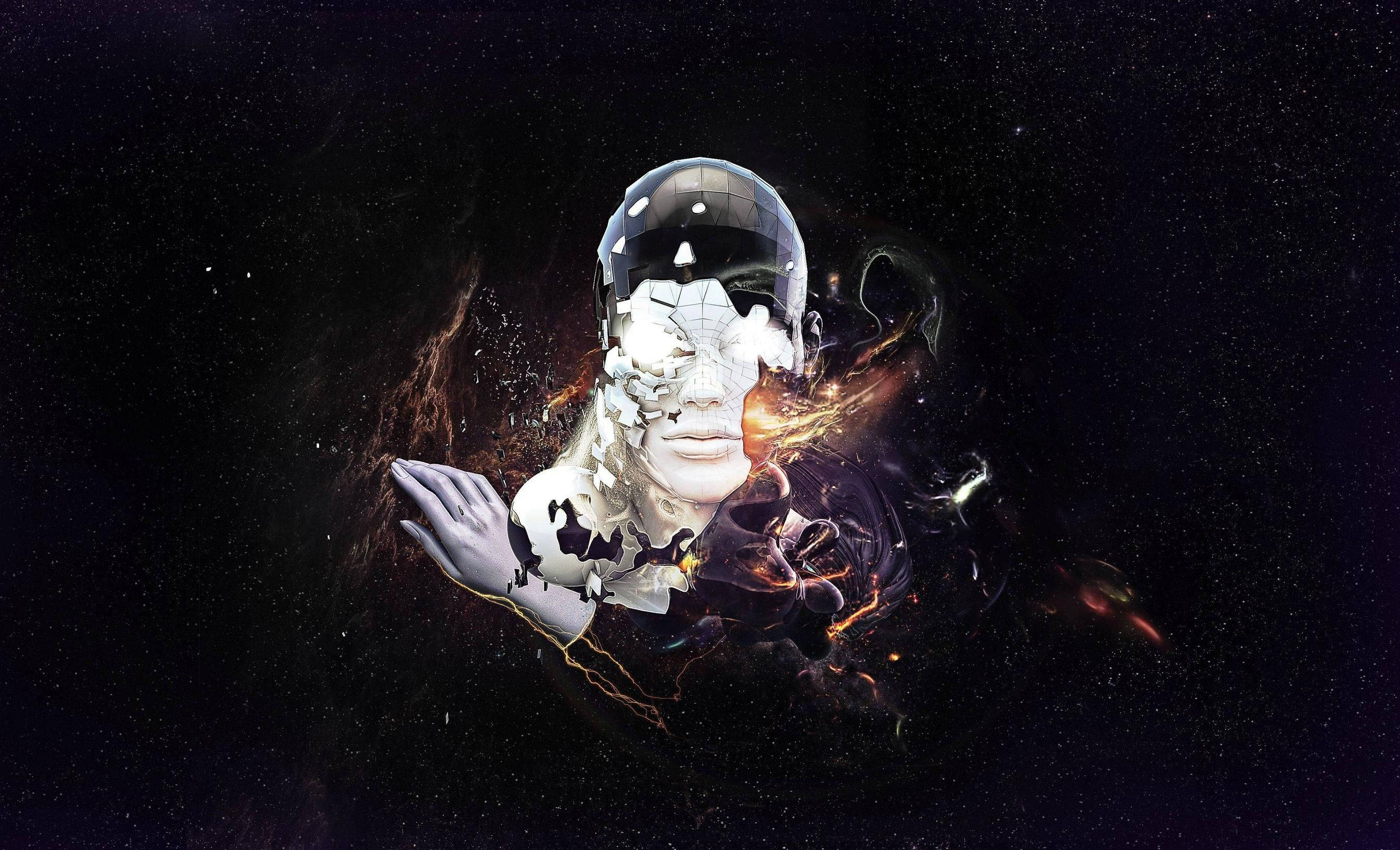 Dope Laptop, cosmic energy, starry void, 2K Desktop Wallpaper