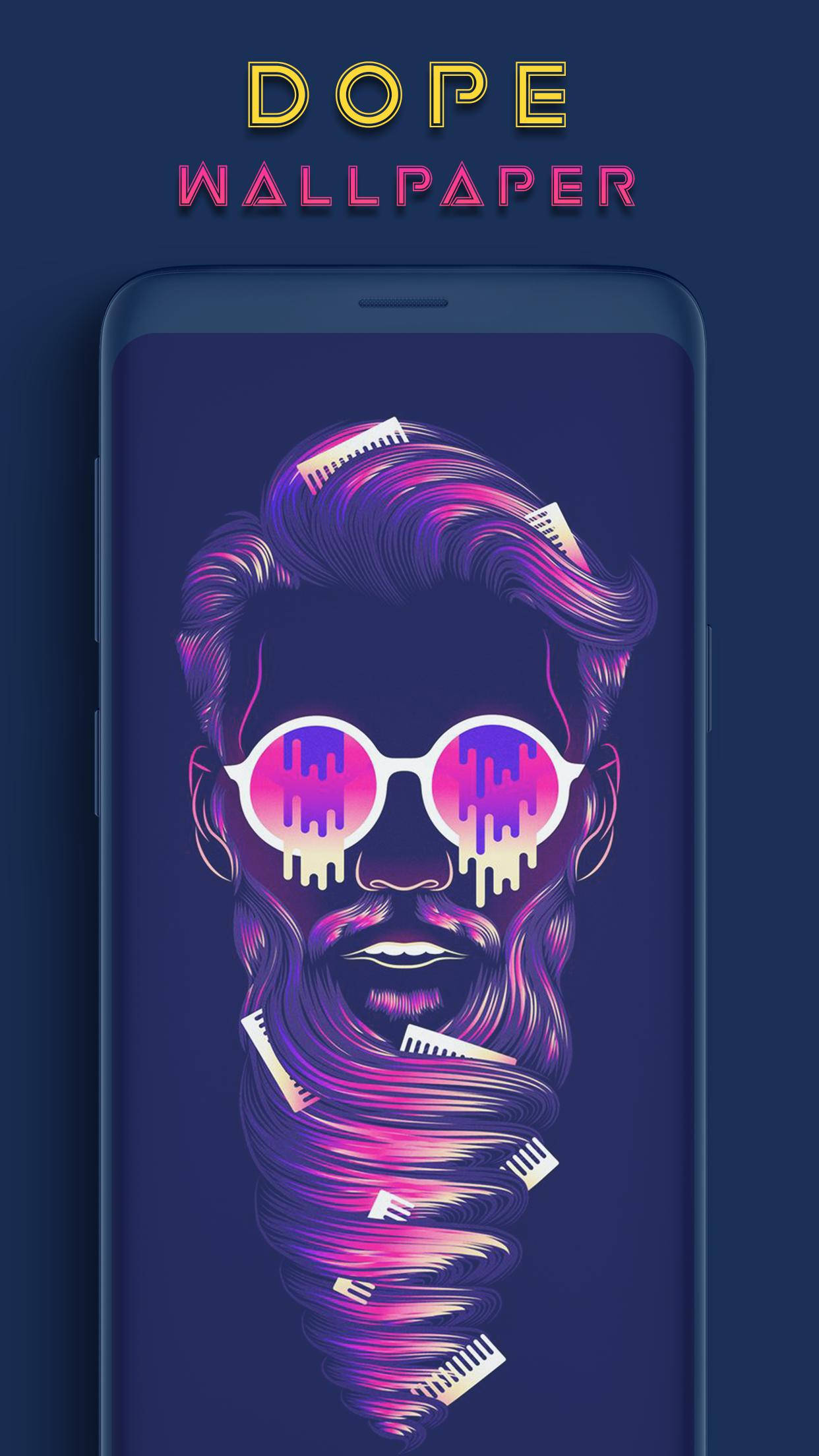 dope wallpapers, smartphone screen, vibrant purple and pink hair, Full HD Phone Wallpaper
