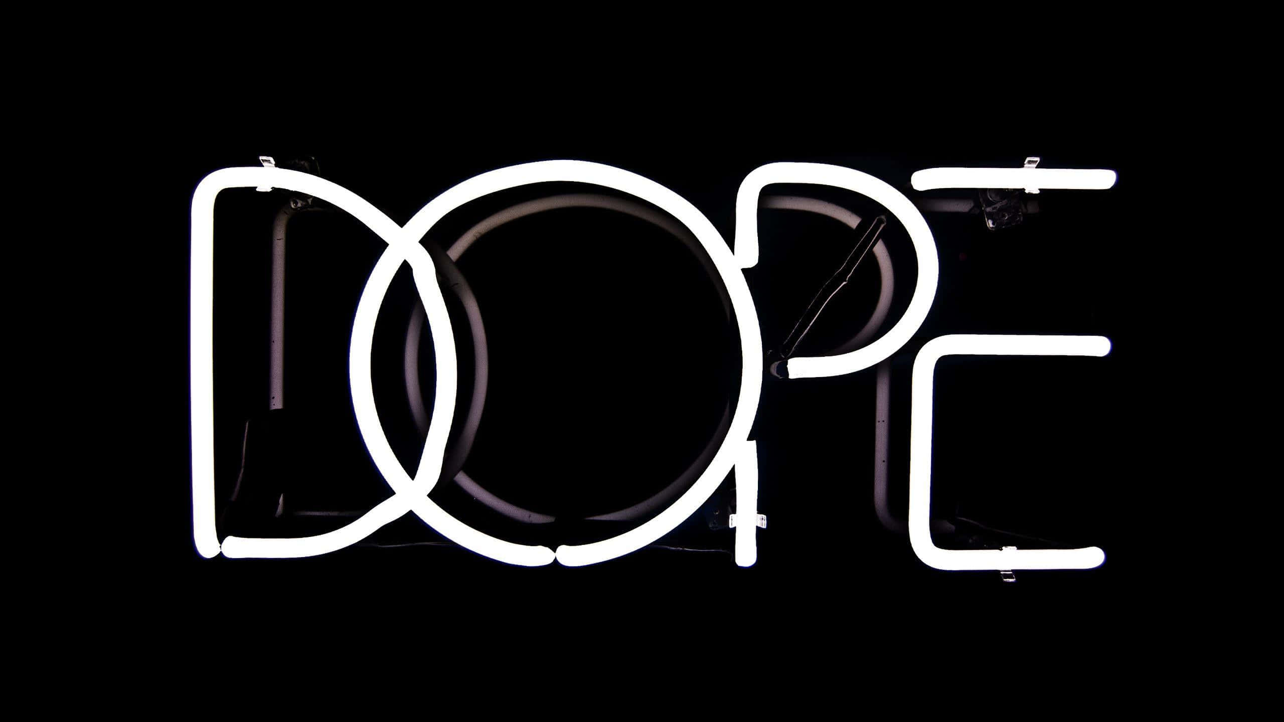 DOPE, neon sign, white neon, 2K Desktop Wallpaper