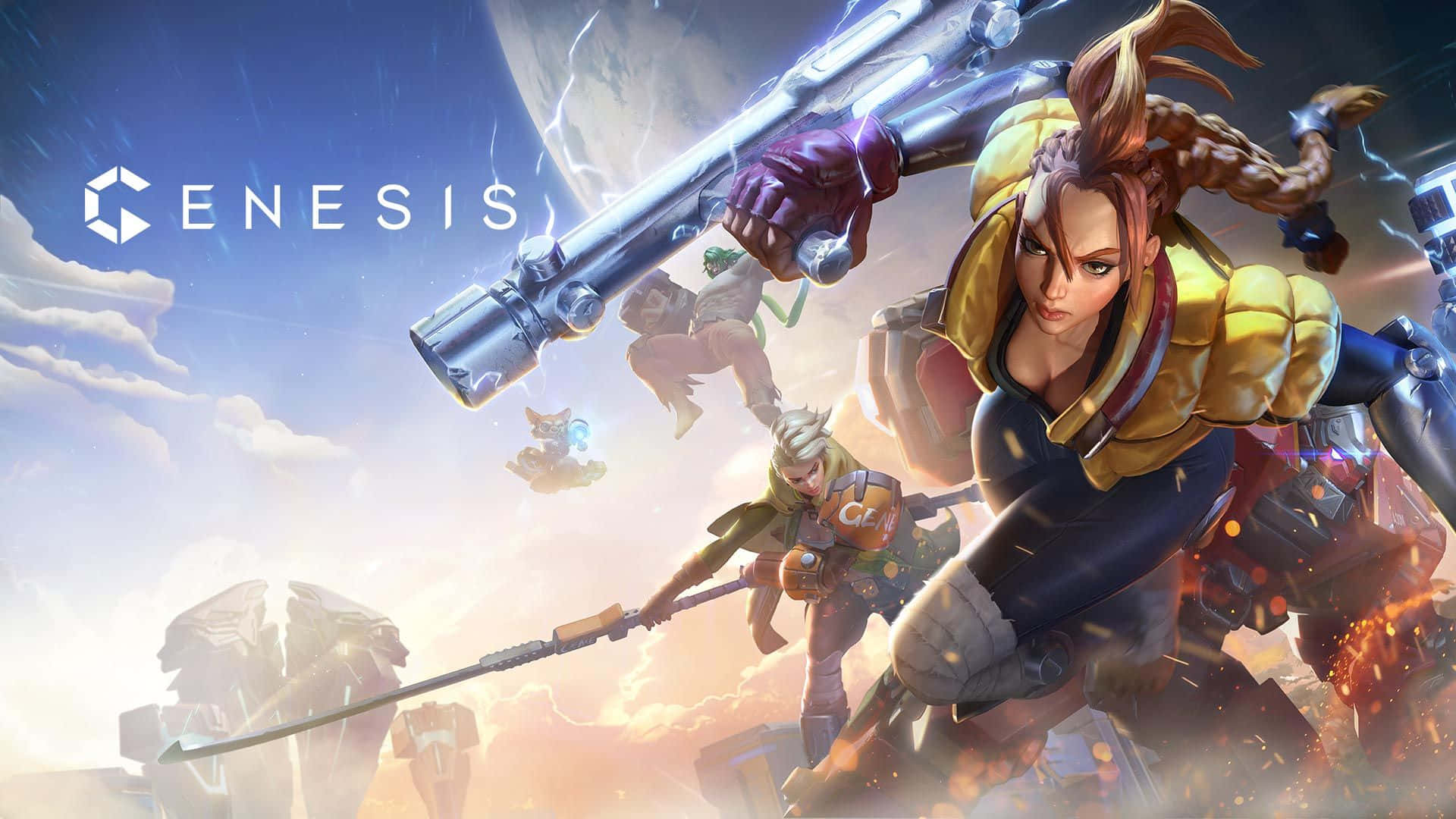 Dope PS4, anime-style warriors, cosmic battlefield, Full HD Desktop Wallpaper