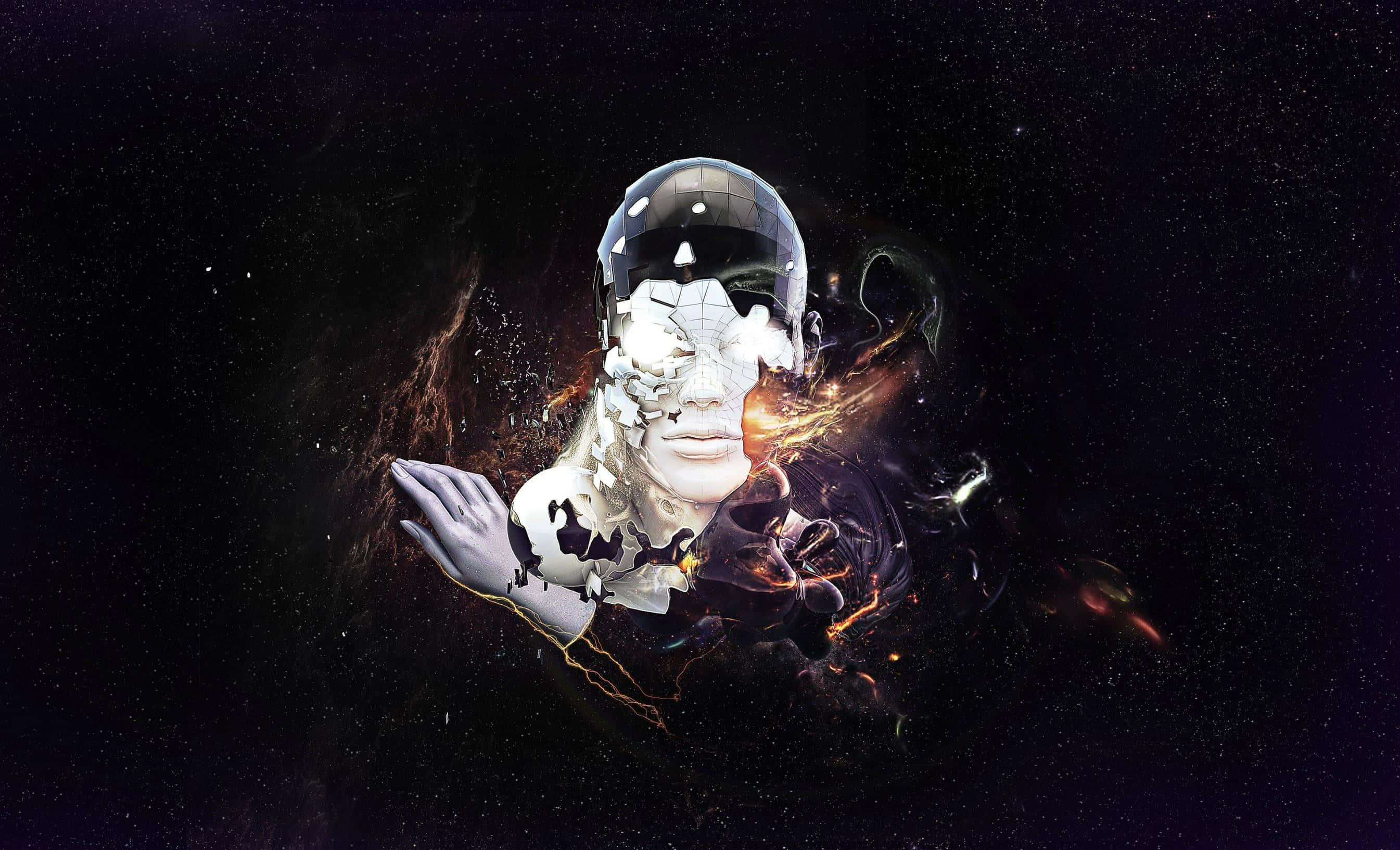 Dope Ps4, fragmented humanoid figure, helmet, 2K Desktop Wallpaper