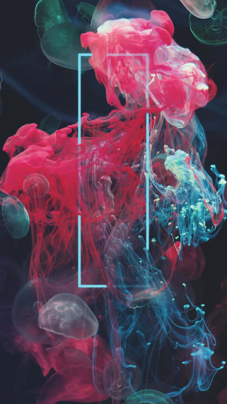 Dope Tumblr iPhone, jellyfish, vibrant pink and blue ink swirls, HD Phone Wallpaper
