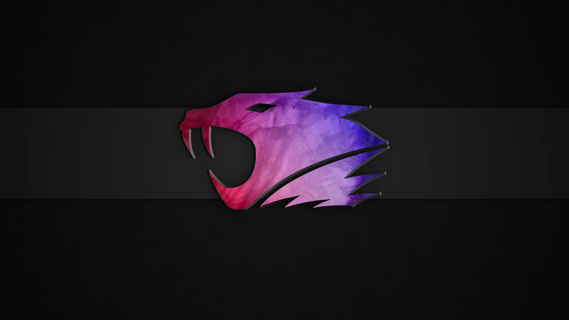dope laptop, roaring wolf head, vibrant pink and purple gradient, Full HD Desktop Wallpaper
