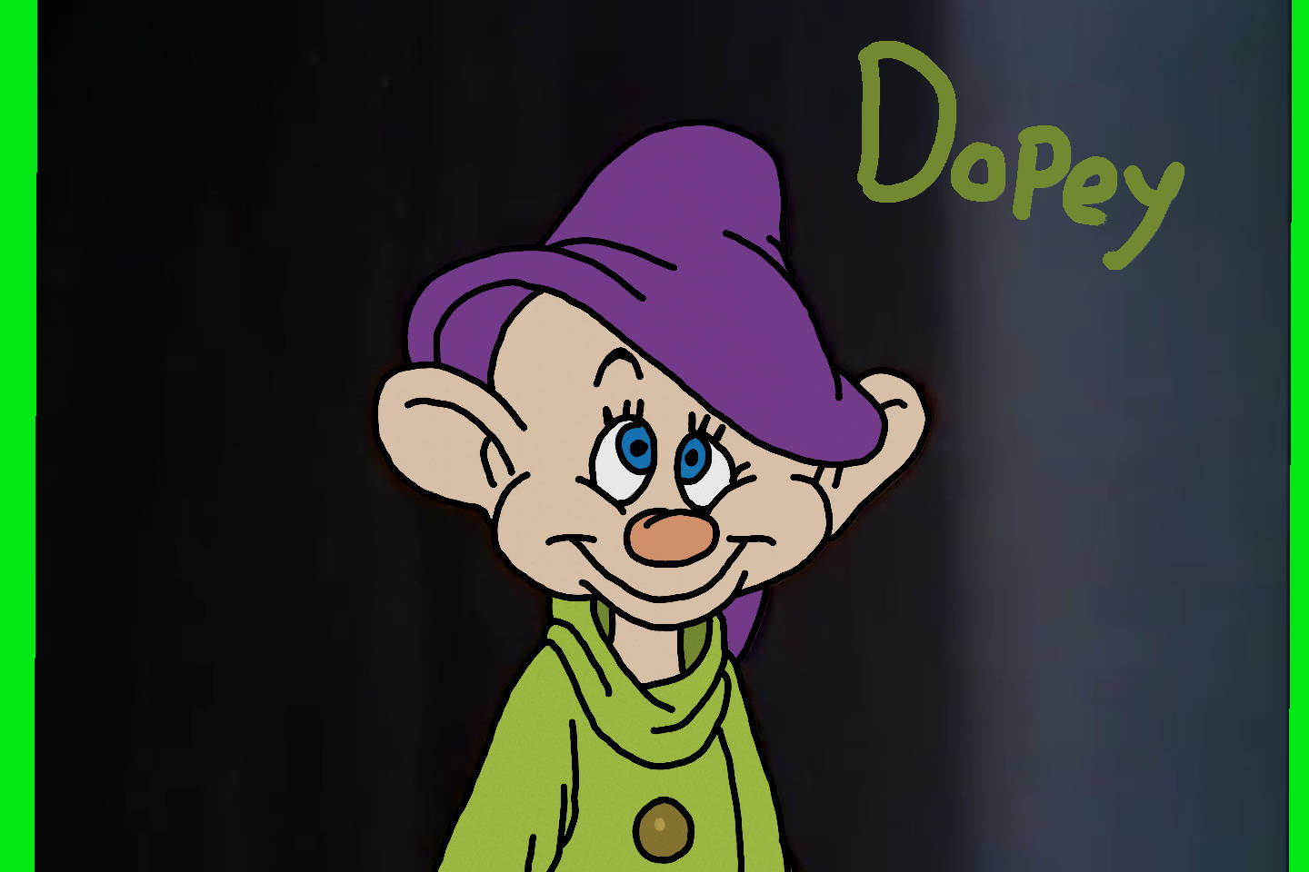 Dopey, purple hat, blue eyes, HD Desktop Wallpaper