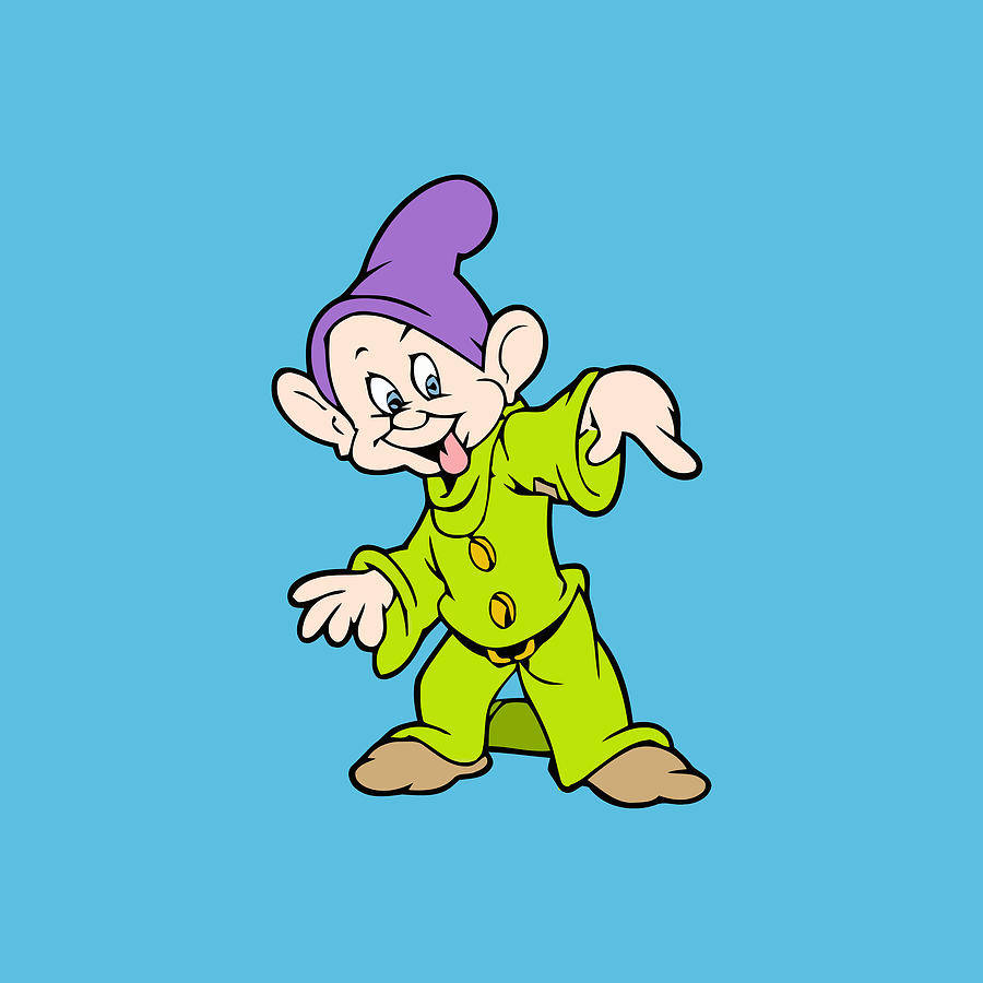 Dopey, green outfit, purple hat, SD Desktop Wallpaper