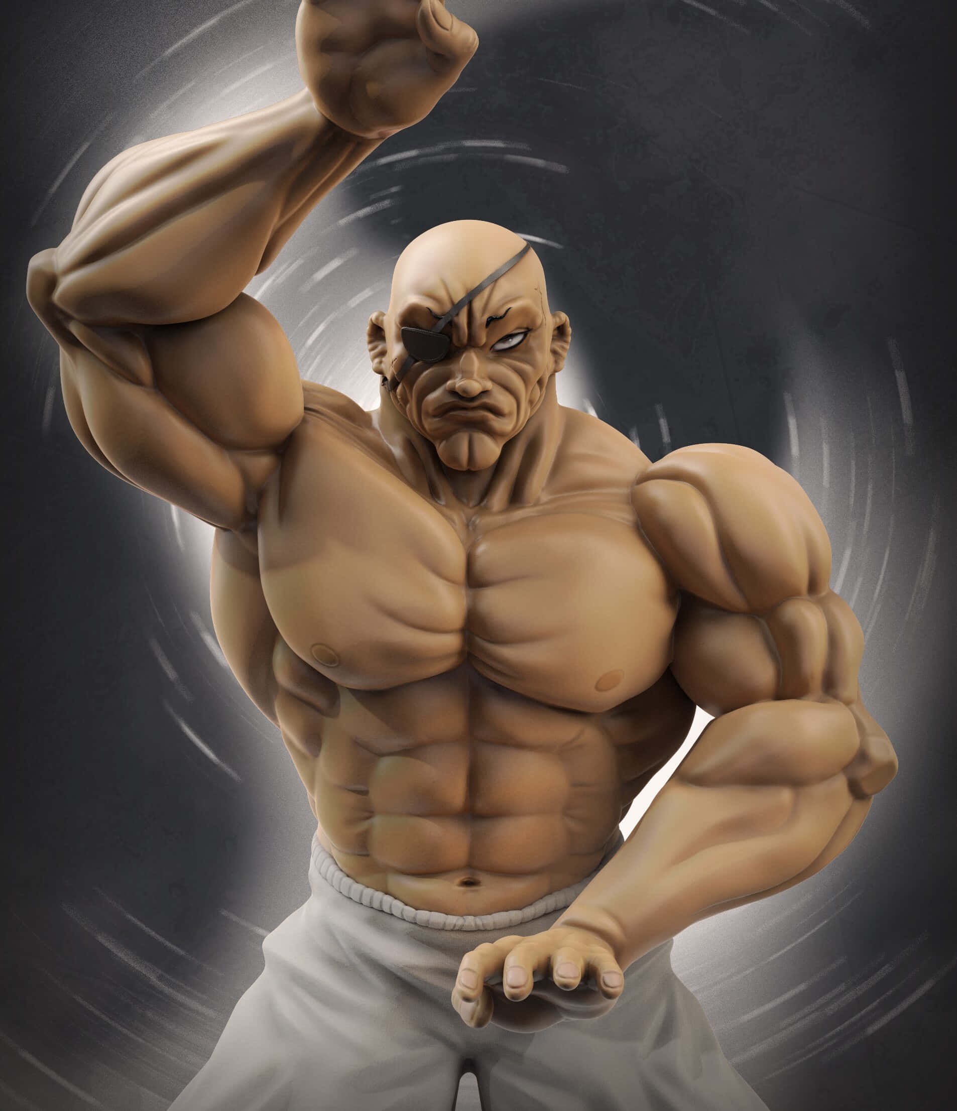 Doppo Orochi, bald, muscular anime fighter, Full HD Phone Wallpaper
