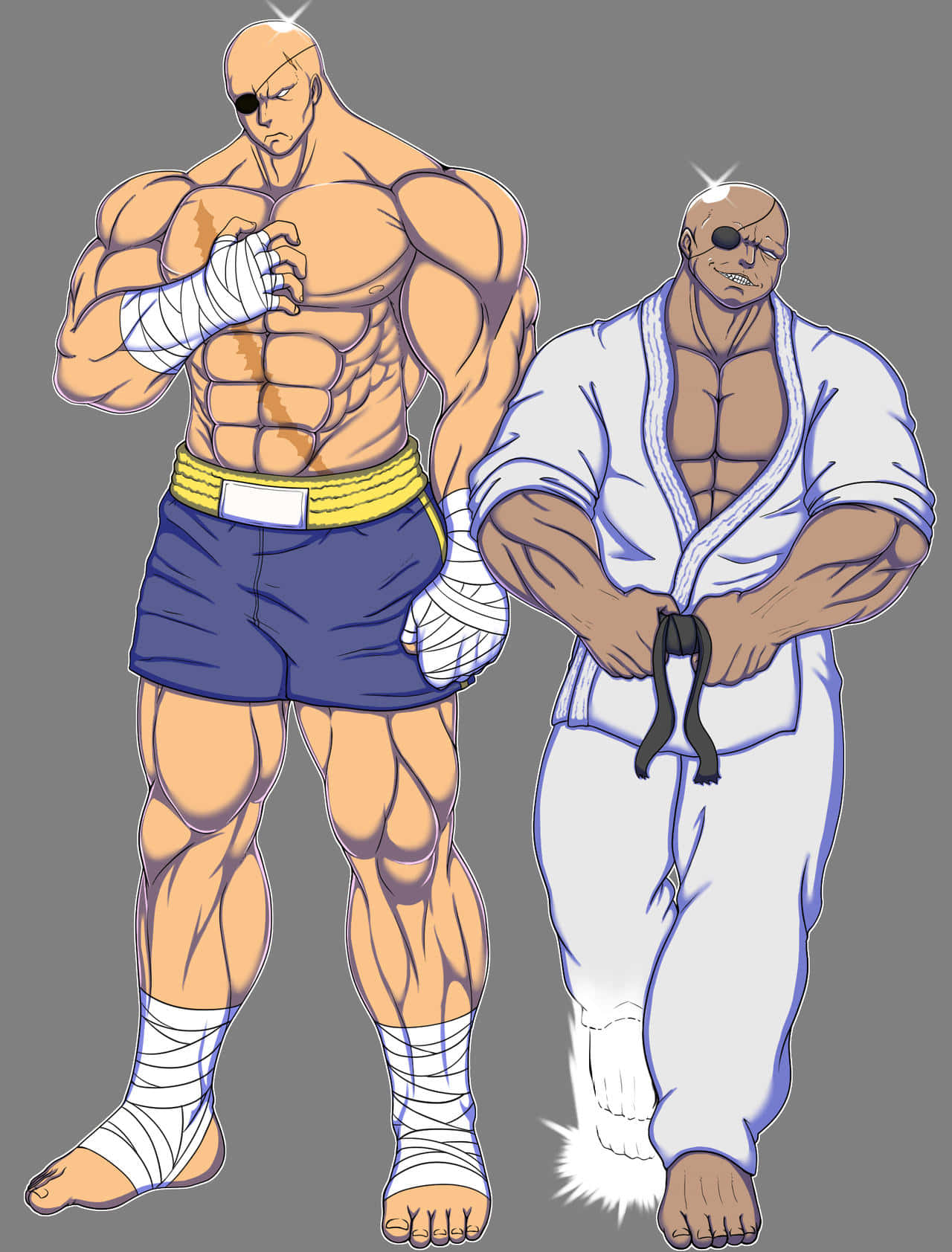 Doppo Orochi, martial artist, blue shorts, HD Phone Wallpaper