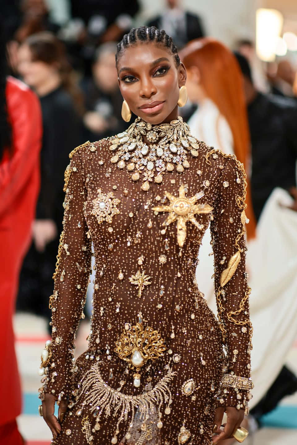 Dora Milaje, brown gown, gold stars, HD Phone Wallpaper