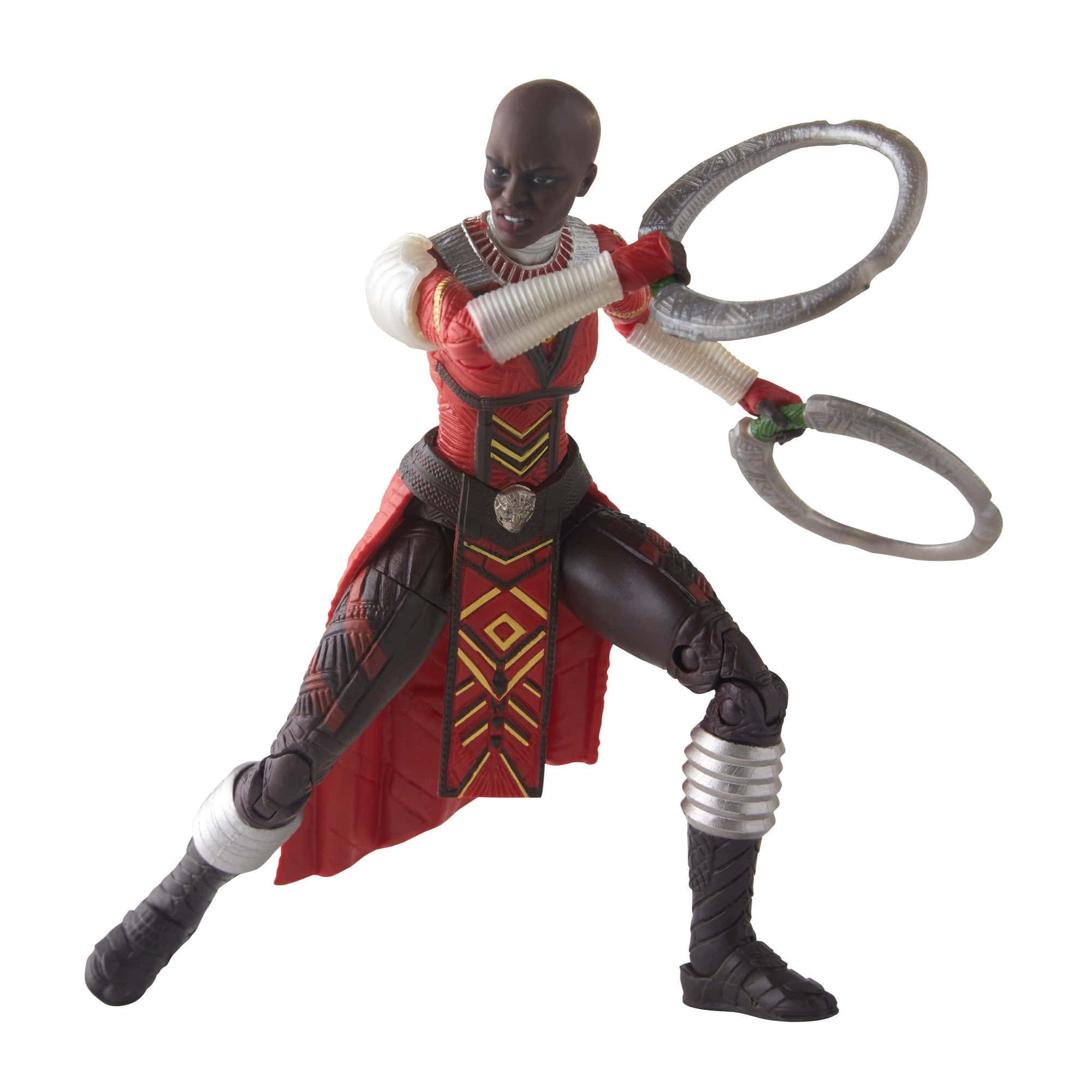 Dora Milaje, red and black armor, silver rings, Full HD Desktop Wallpaper
