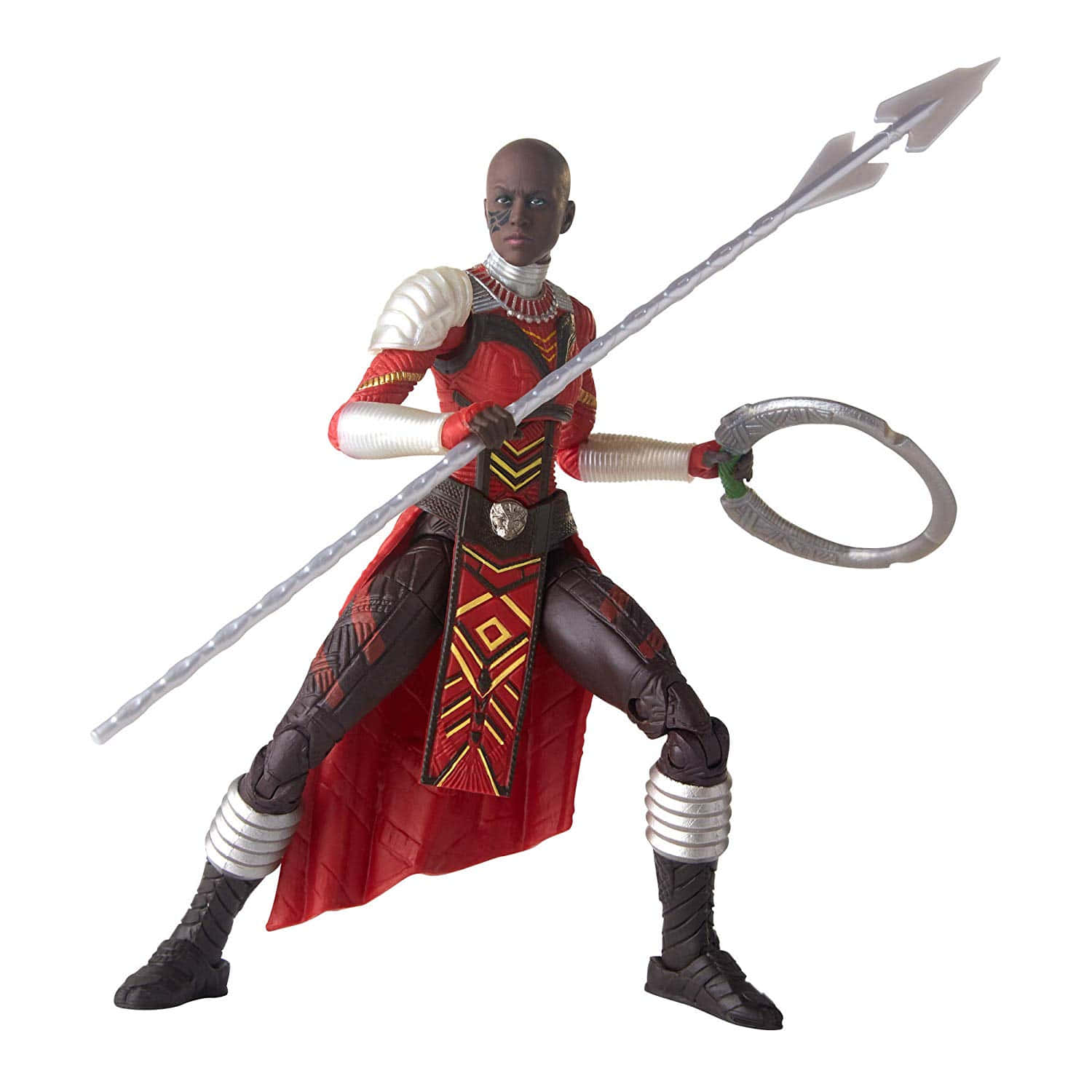 Dora Milaje, red gold and silver armor, spear, HD Desktop Wallpaper