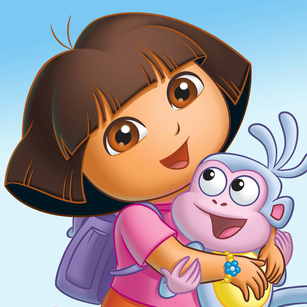 Dora The Explorer, Boots, clear blue sky, SD Desktop Wallpaper