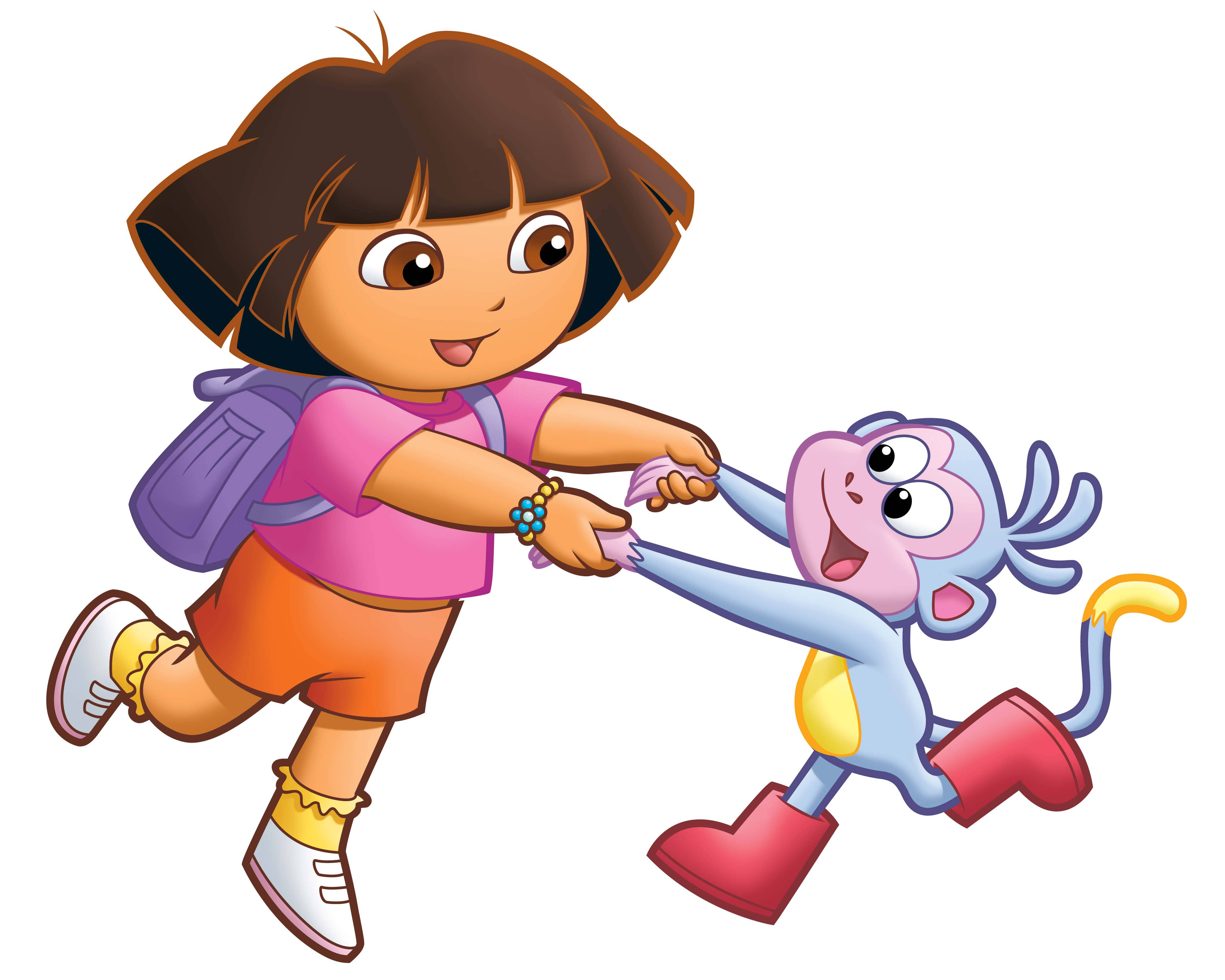 Dora The Explorer, Boots, cartoon illustration, 4K Desktop Wallpaper