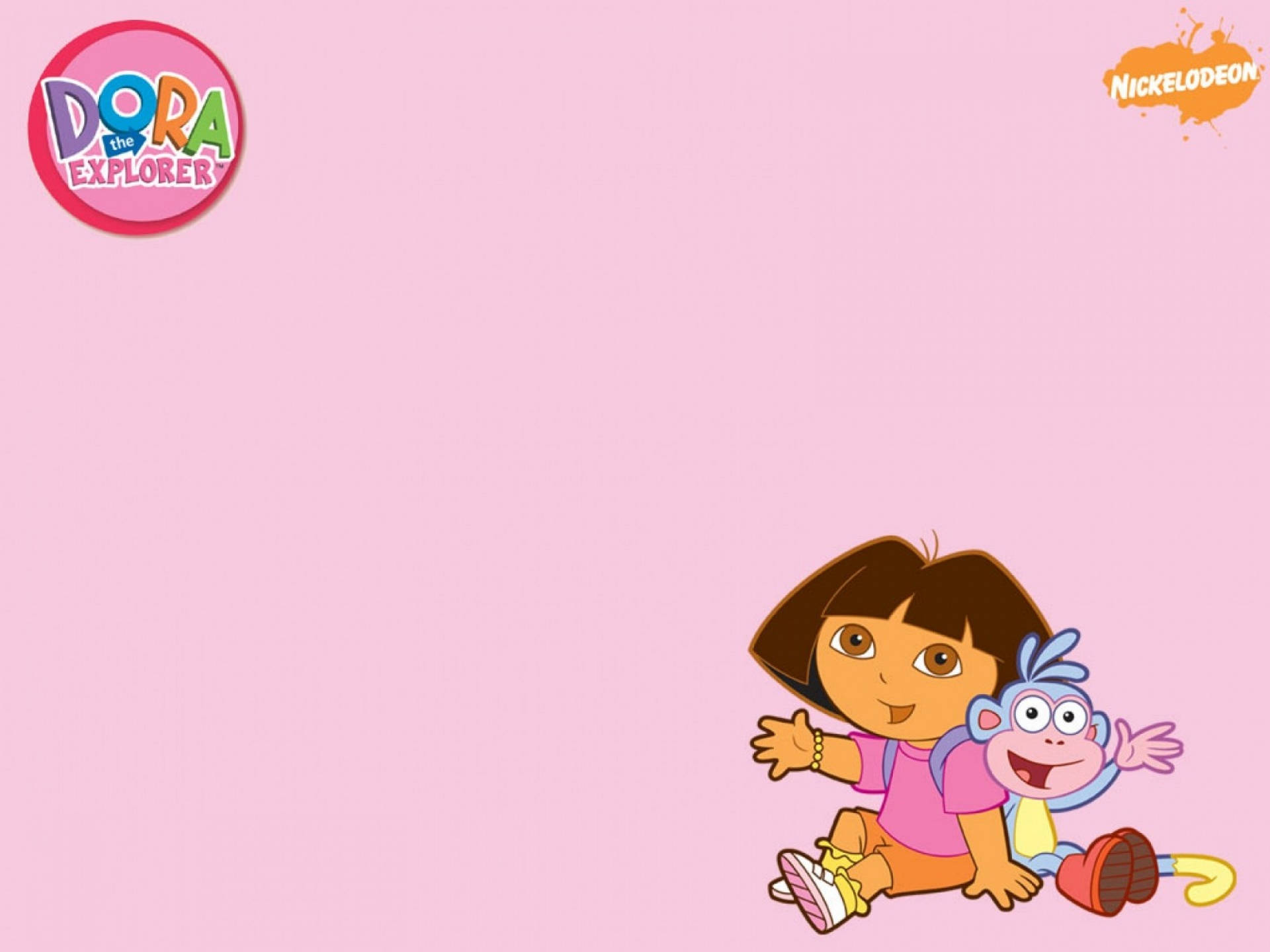 Dora The Explorer, Boots, pink background, Full HD Desktop Wallpaper