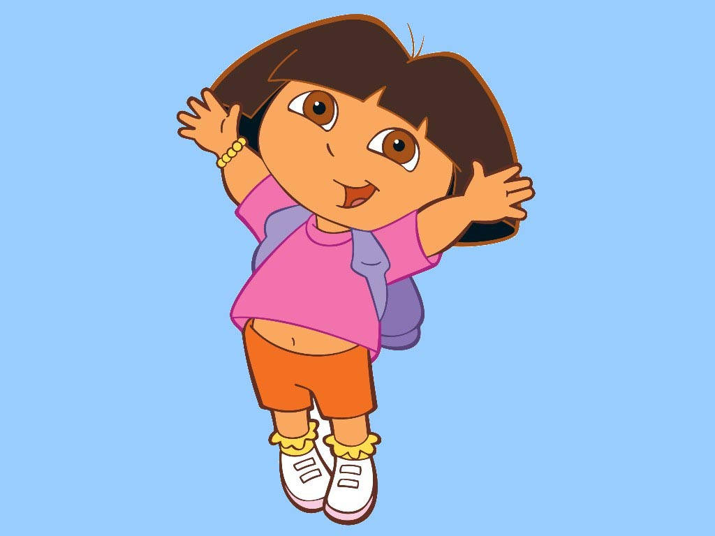 Dora The Explorer, pink shirt, orange shorts, SD Desktop Wallpaper