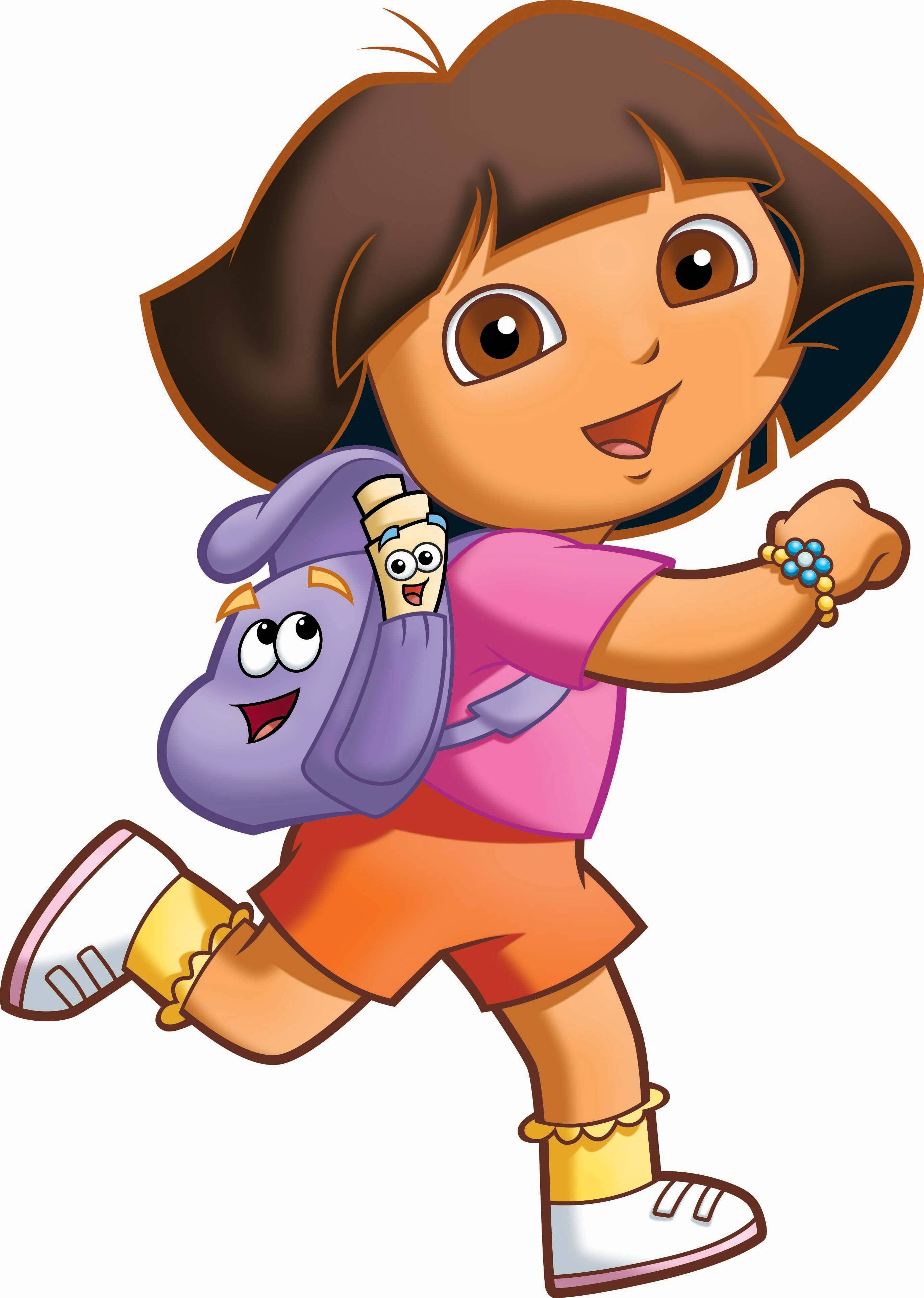 Dora The Explorer, purple backpack, map, 4K Phone Wallpaper