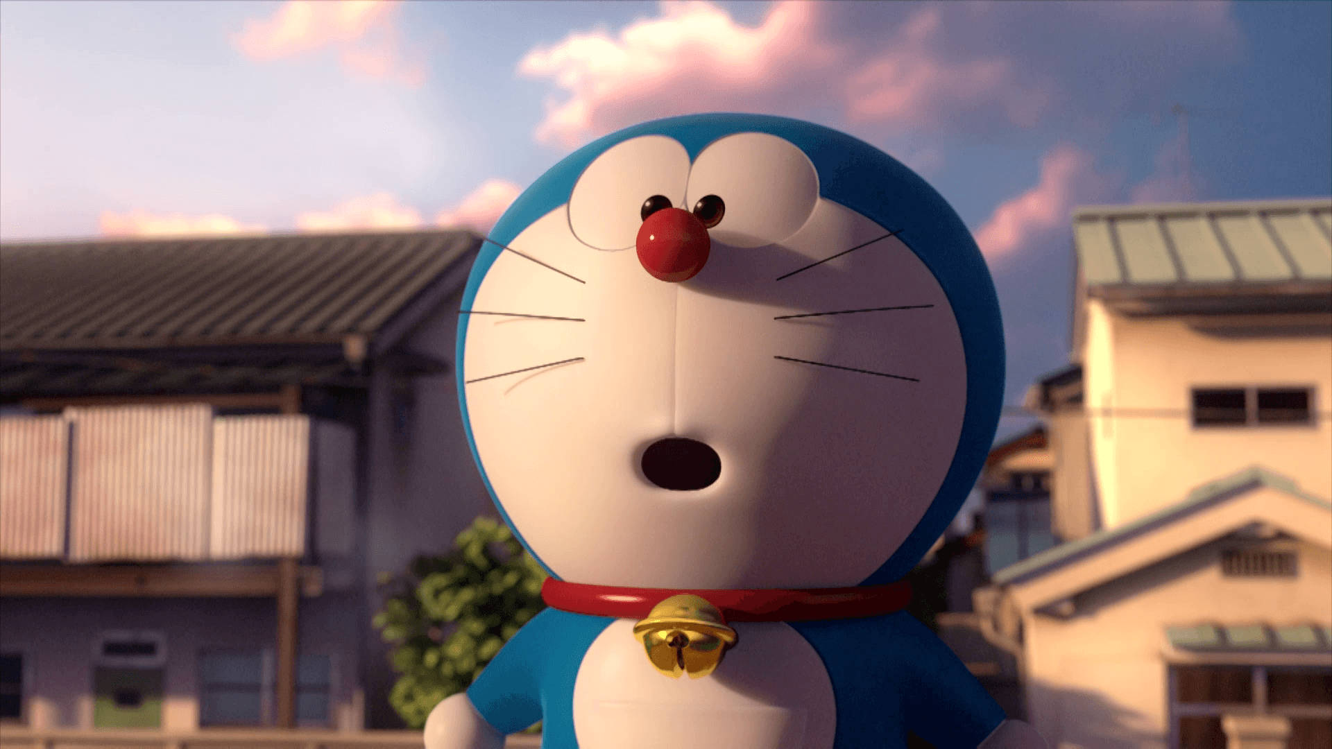 Doraemon 3d, surprised expression, blue robotic cat, Full HD Desktop Wallpaper