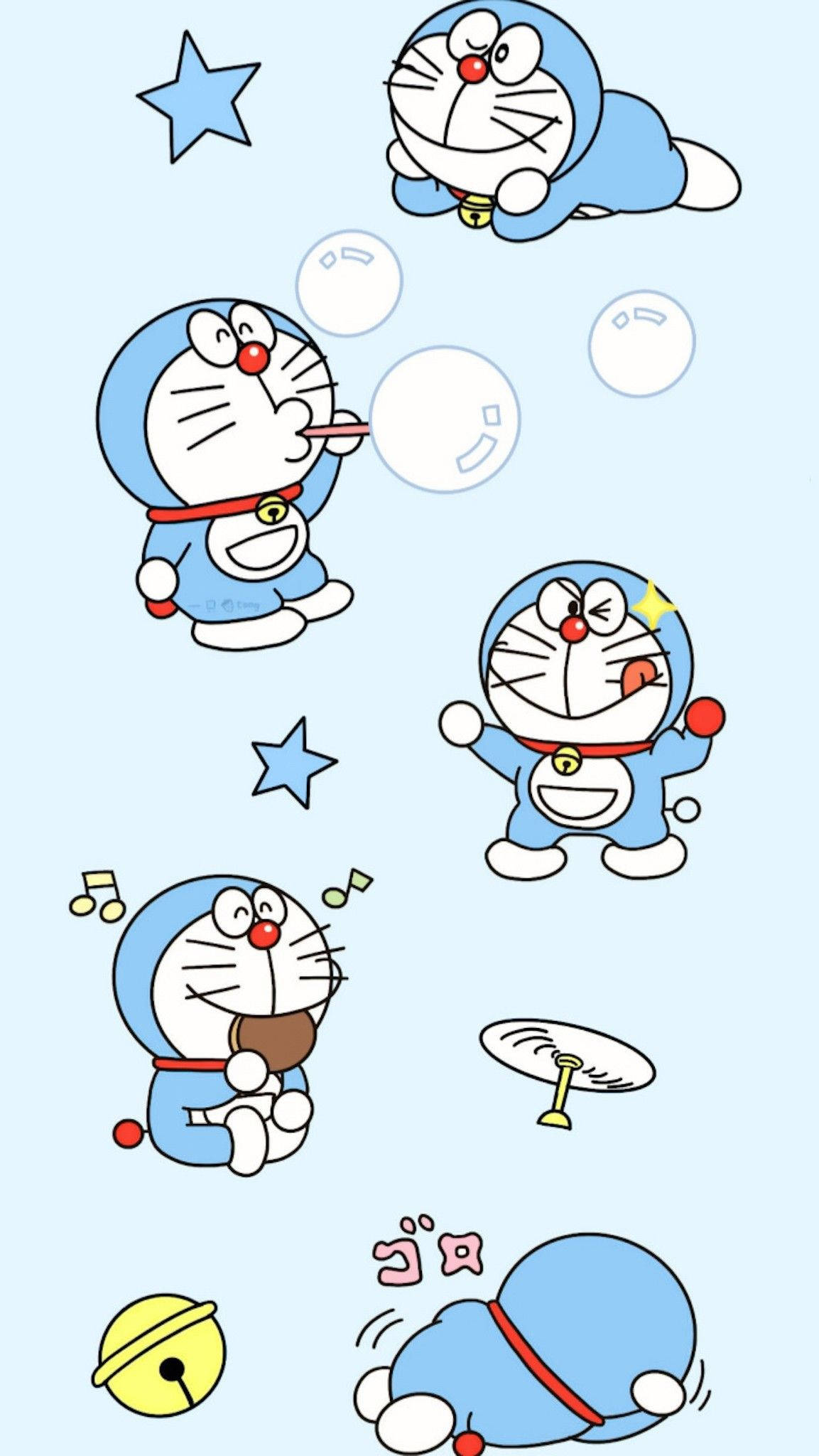 Doraemon, blue robotic cat, bubbles, Full HD Phone Wallpaper