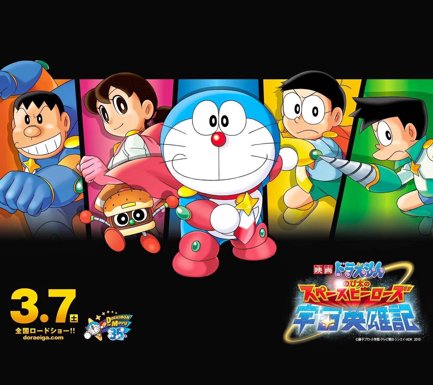 Doraemon, superhero costumes, black background, HD Desktop Wallpaper