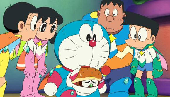 Doraemon, friends, hamburger, SD Desktop Wallpaper
