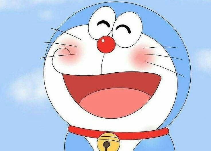 Doraemon, blue robot cat, red nose, SD Desktop Wallpaper