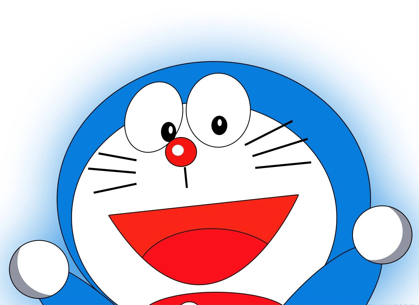 Doraemon, blue robot cat, red nose, HD Desktop Wallpaper
