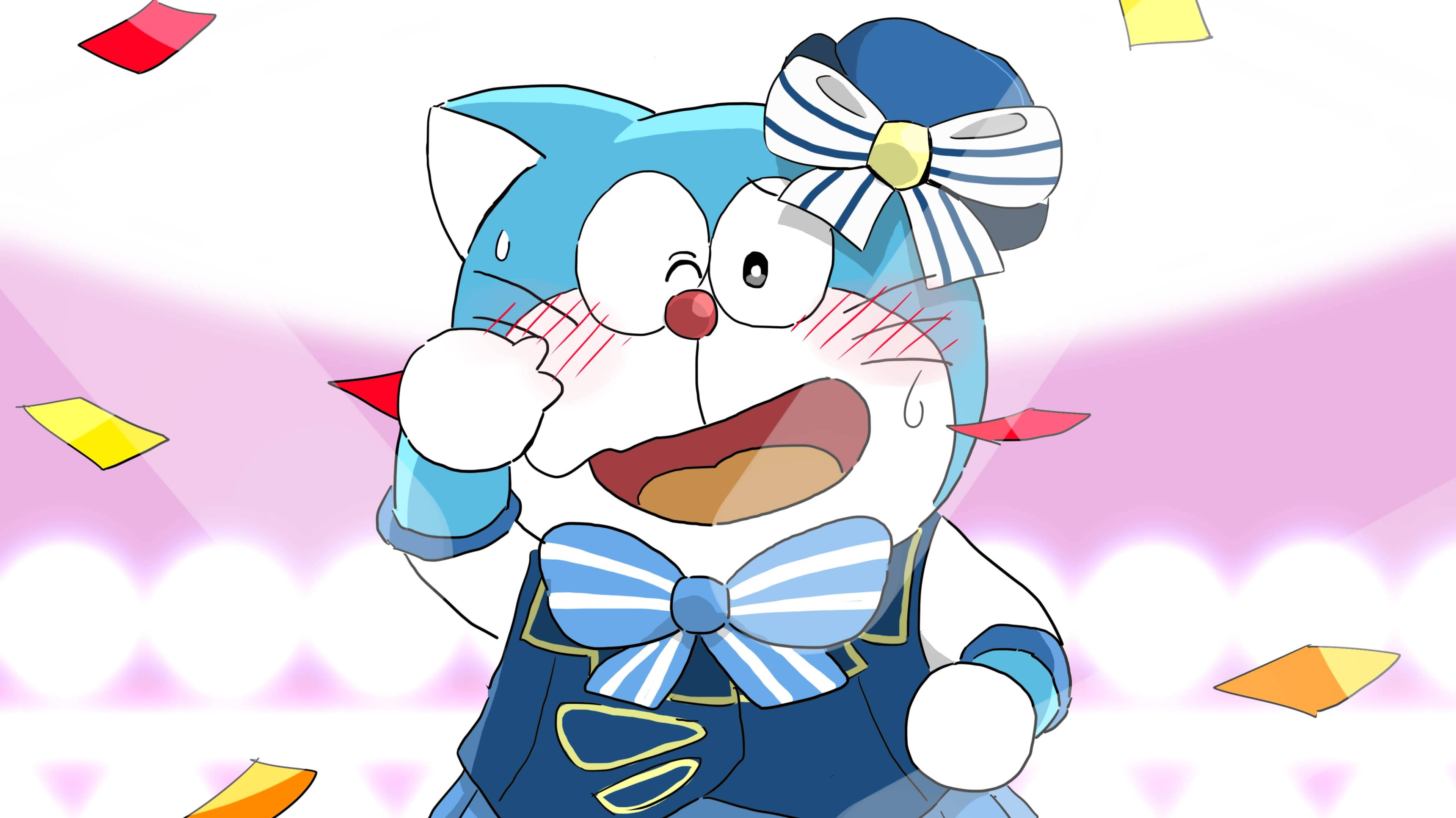 Doraemon, 4K, blue, 4K Desktop Wallpaper