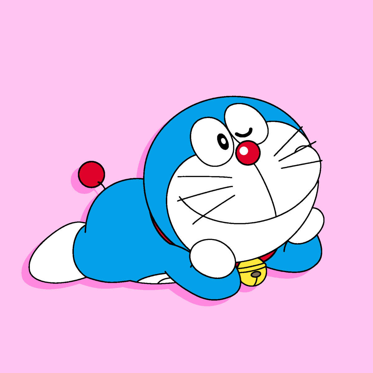 Doraemon, pink backdrop, 4K, SD Desktop Wallpaper