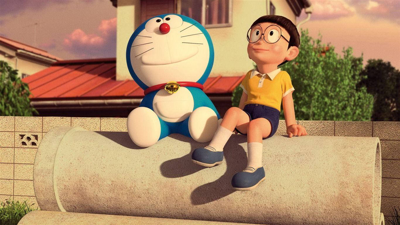 Doraemon, Nobita, concrete pipe, HD Desktop Wallpaper