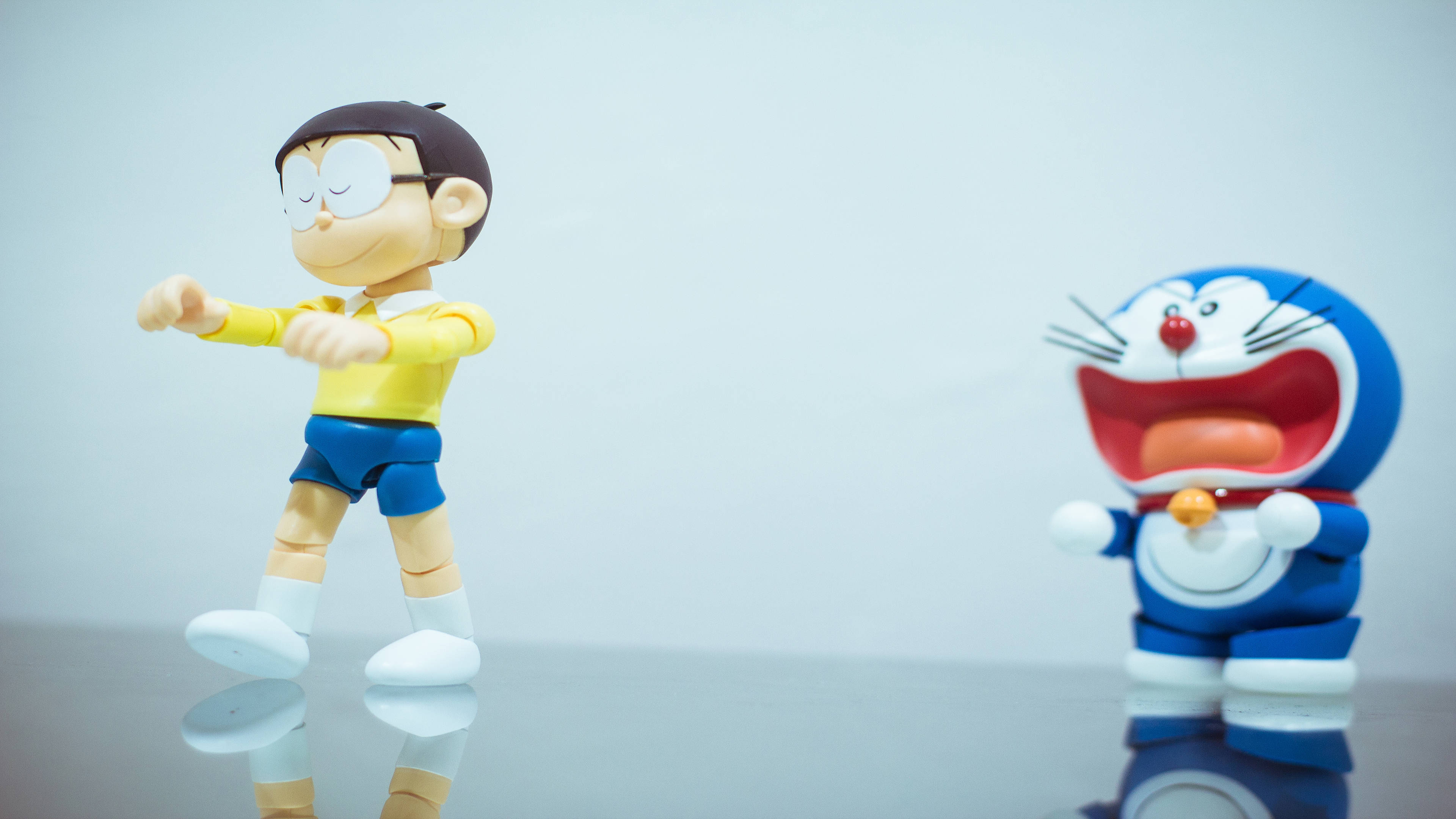 Nobita And Doraemon, 4K, anime figurines, 4K Desktop Wallpaper