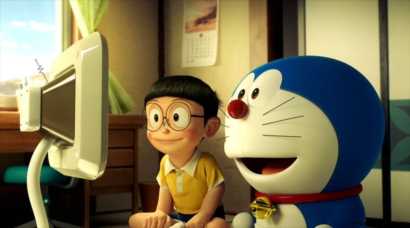 Doraemon, Nobita, blue robotic cat, HD Desktop Wallpaper