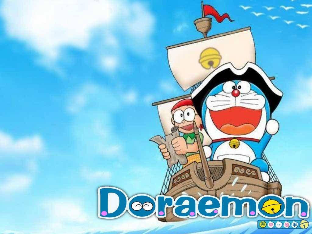 Doraemon, Nobita, pirate ship, SD Desktop Wallpaper