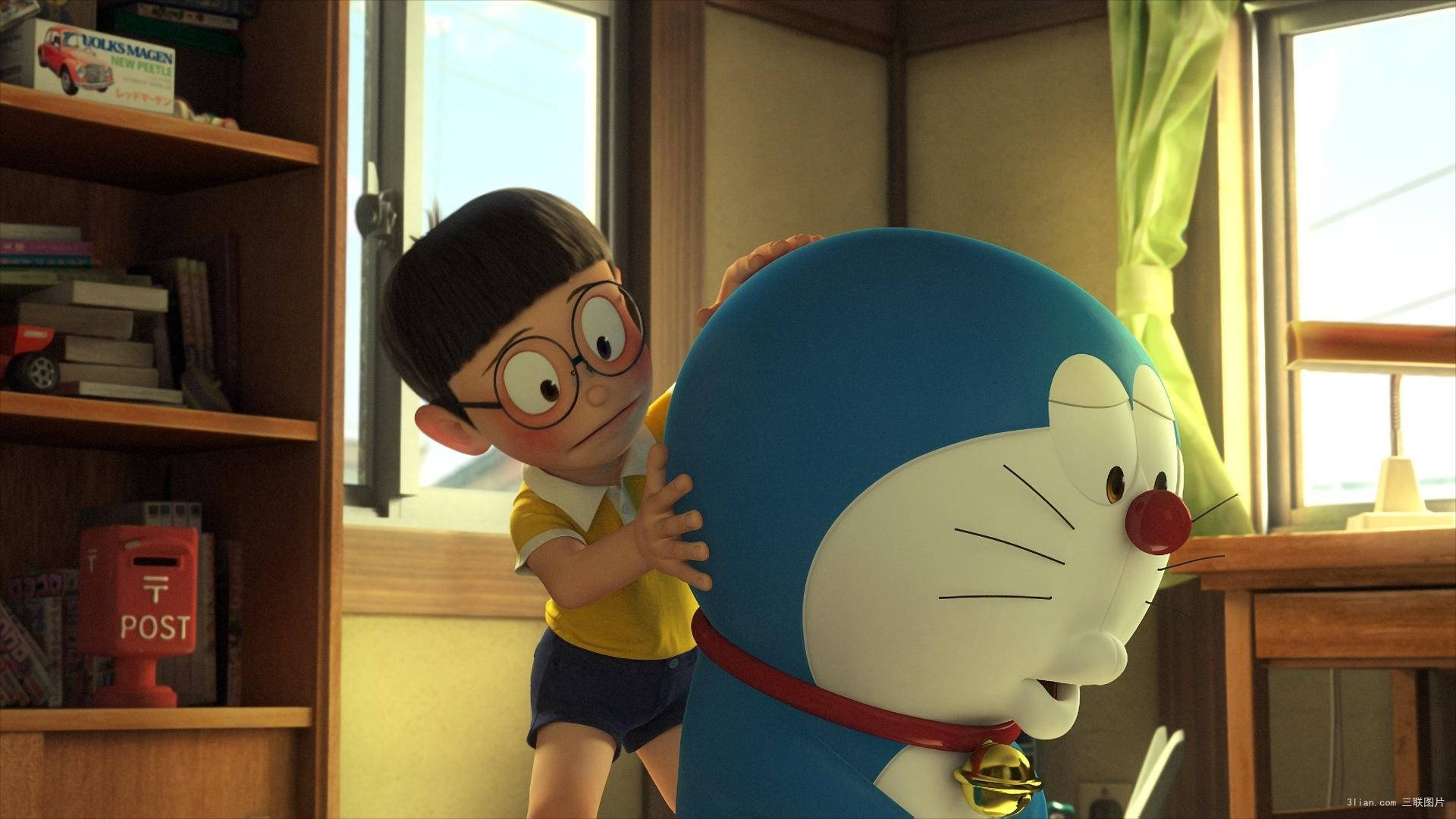 Nobita, Doraemon, blue robotic cat, Full HD Desktop Wallpaper
